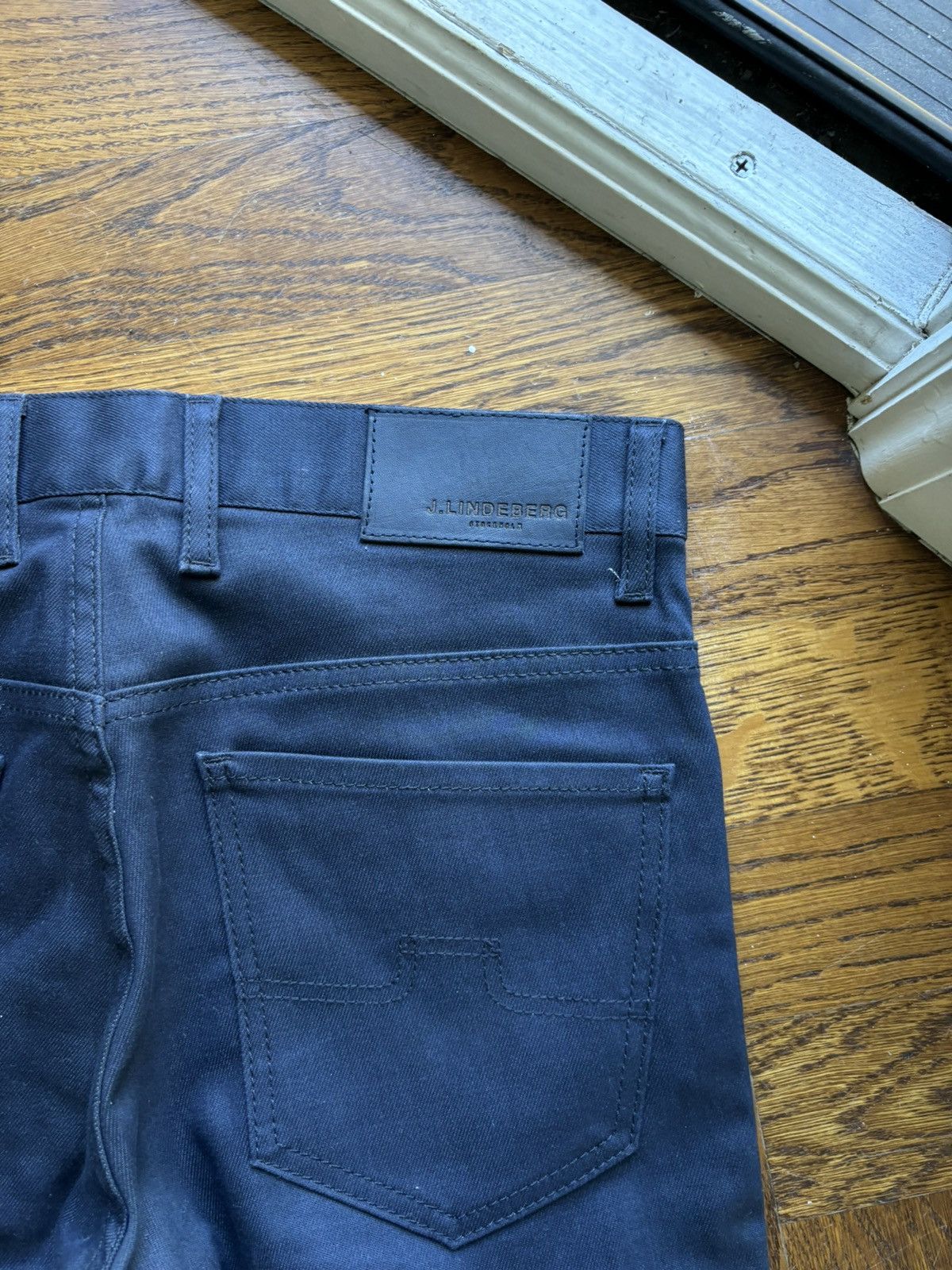 Designer × J.Lindeberg J LIndeberg Jay Dressed Blue Pants Waxed Denim Skinny Jeans Size US 31 - 7 Thumbnail