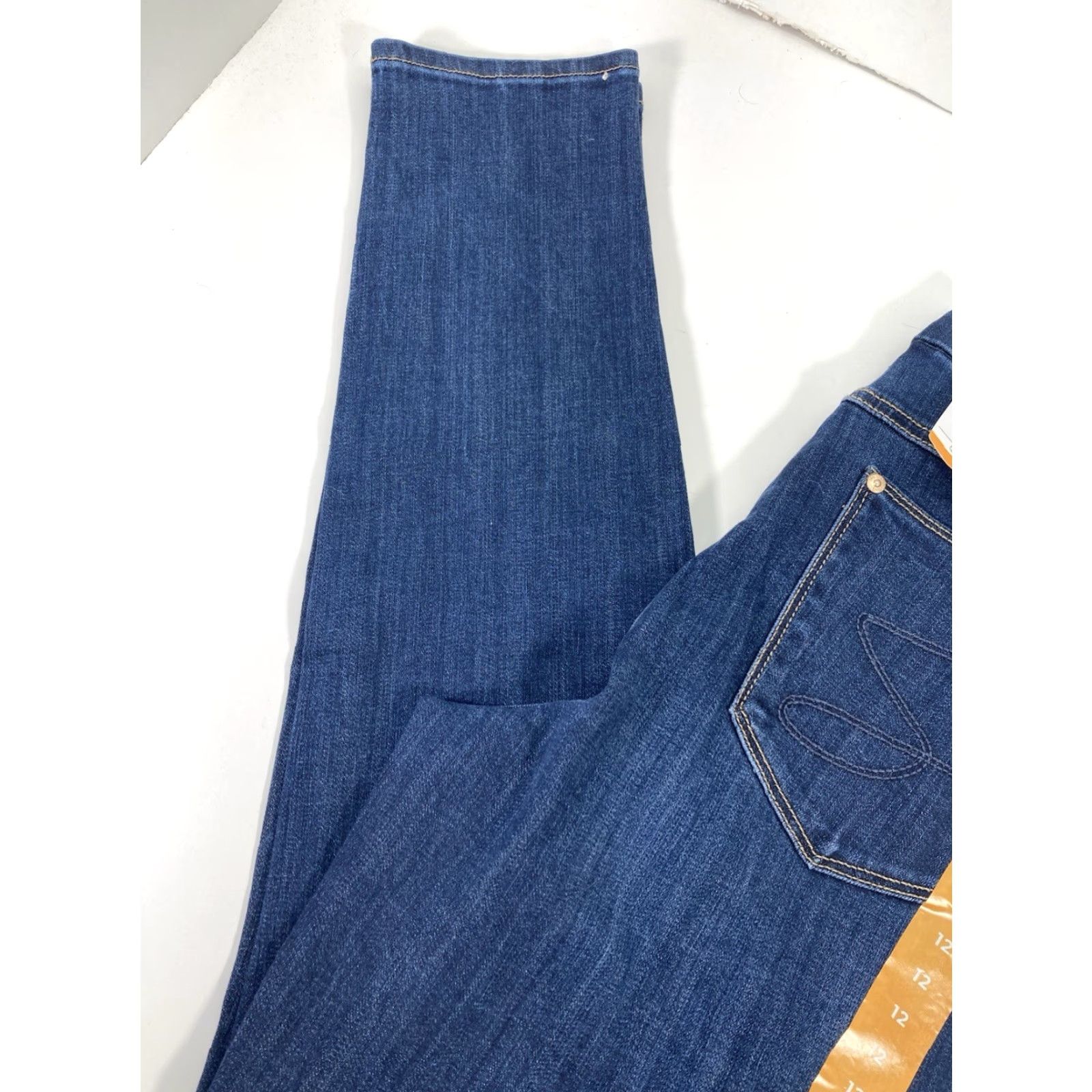 Vintage Seven7 Tummy Less Skinny Jeans Women 12 32X31 Blue Denim High Rise Stretch NWT Size 34" / US 12 / IT 48 - 3 Thumbnail