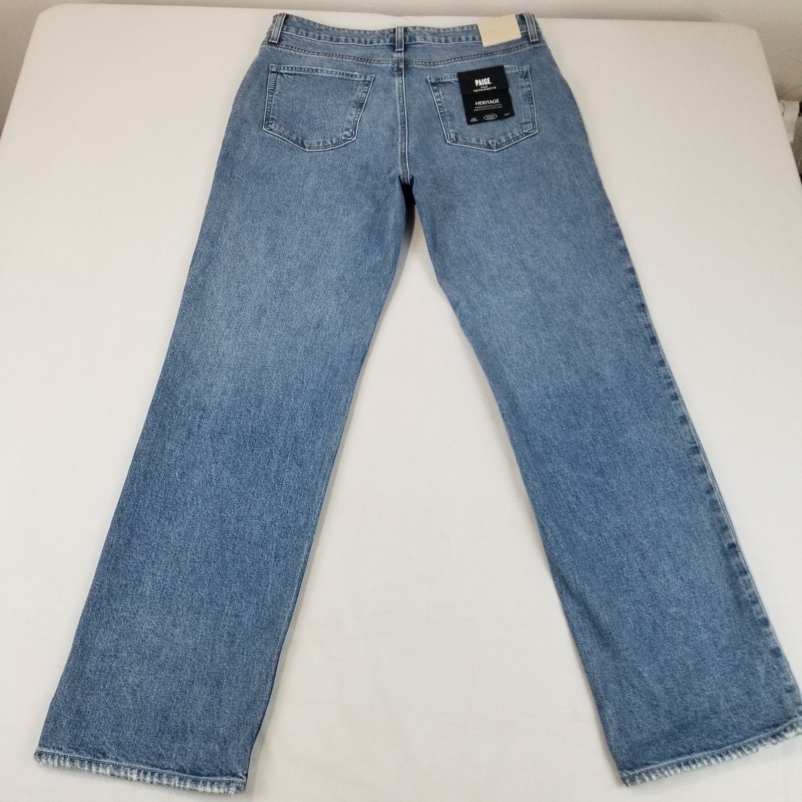 Paige Paige Stevie Jeans 33x32 Blue Heritage Raw Hem Heroes NWT Size 33" - 1 Thumbnail
