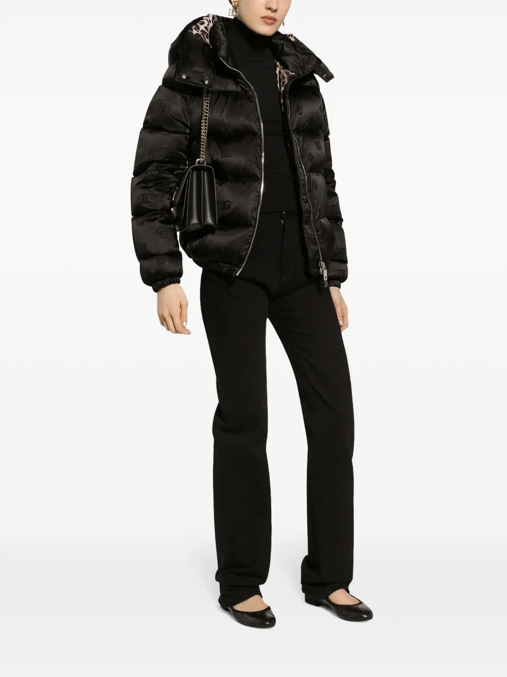 Dolce & Gabbana o1y0825 Turtleneck Shell Jacket in Black Size M / US 6-8 / IT 42-44 - 3 Thumbnail
