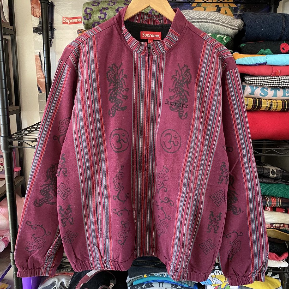Supreme Supreme Woven Striped Batik Jacket Purple 2018 Vintage Size US L / EU 52-54 / 3 - 1 Thumbnail
