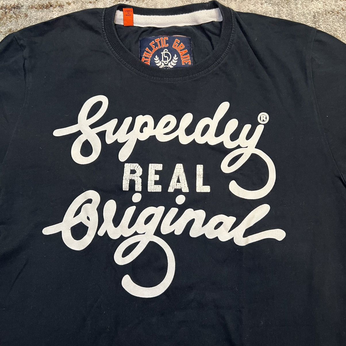 Superdry SUPERDRY Real Original Athletic Grade Navy Blue Tee Size US XL / EU 56 / 4 - 3 Thumbnail