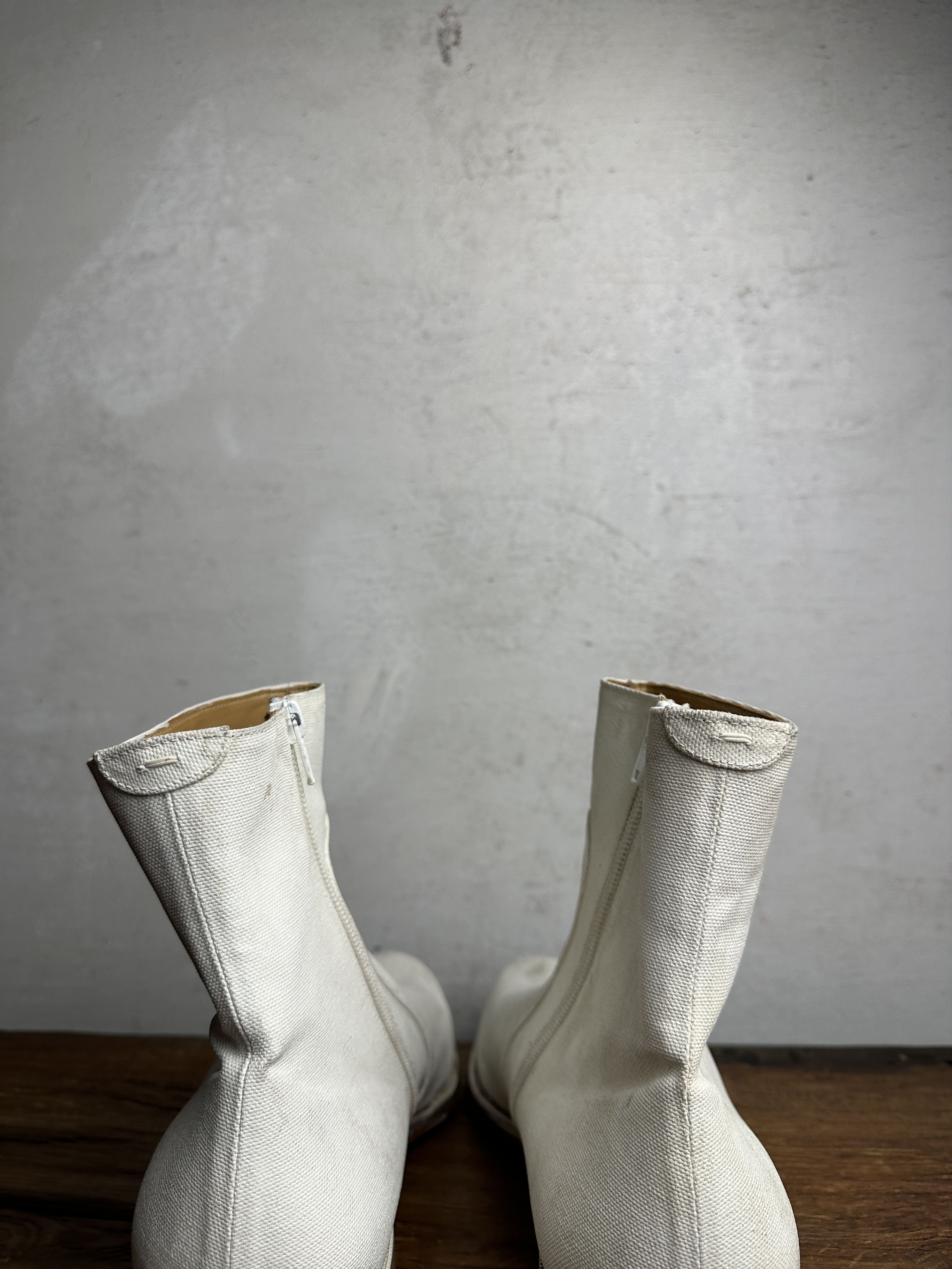 Maison Margiela SS07 Martin Margiela 22 White Painted Canvas Boots Size US 9.5 / EU 42-43 - 7 Thumbnail