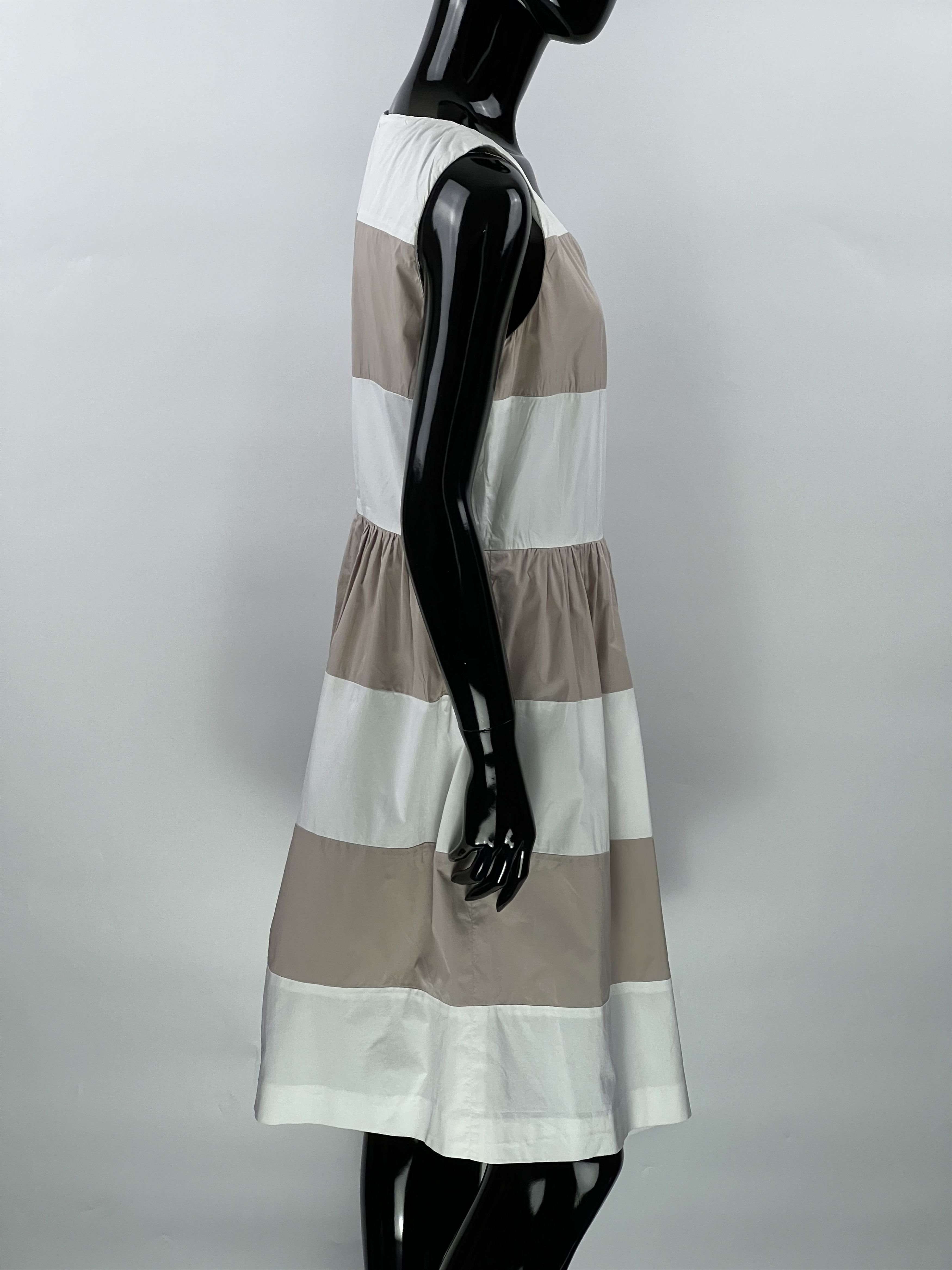 Peserico Peserico Beige White Sleeveless Dress Size IT44 Size M / US 6-8 / IT 42-44 - 3 Thumbnail