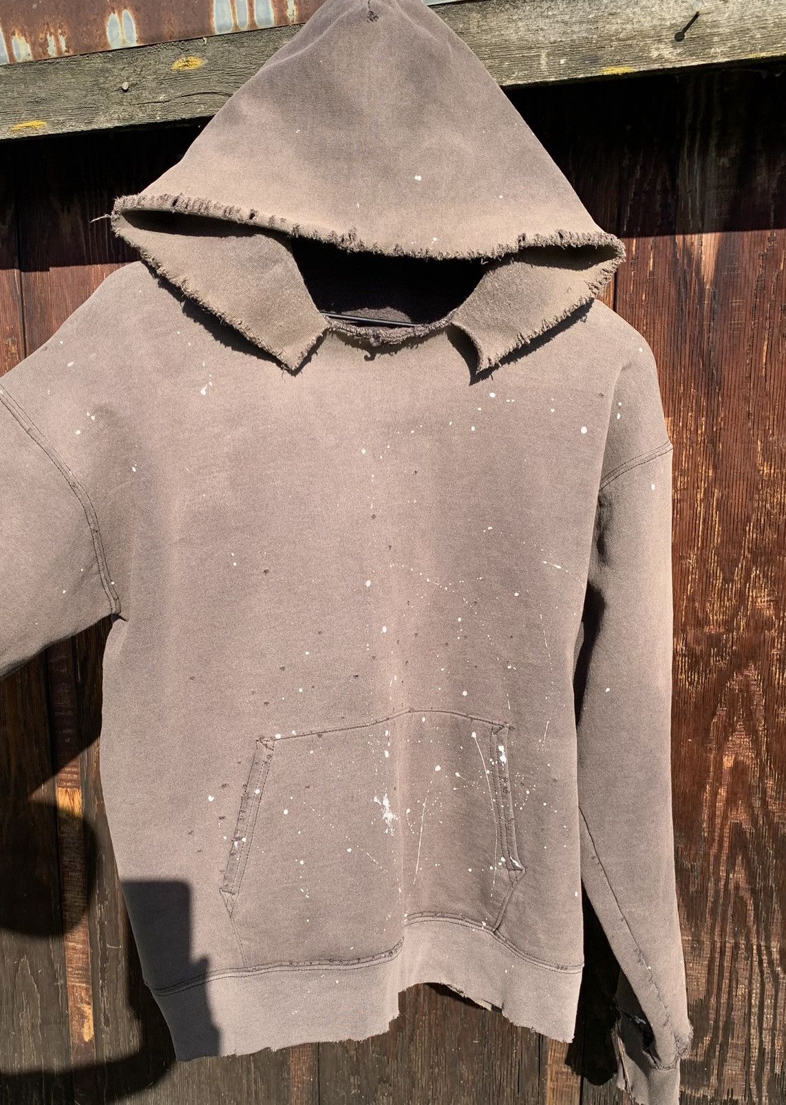 Vintage Vintage Thrashed Sun Faded Blank Hoodie 90s Paint Boxy M Size US M / EU 48-50 / 2 - 2 Thumbnail