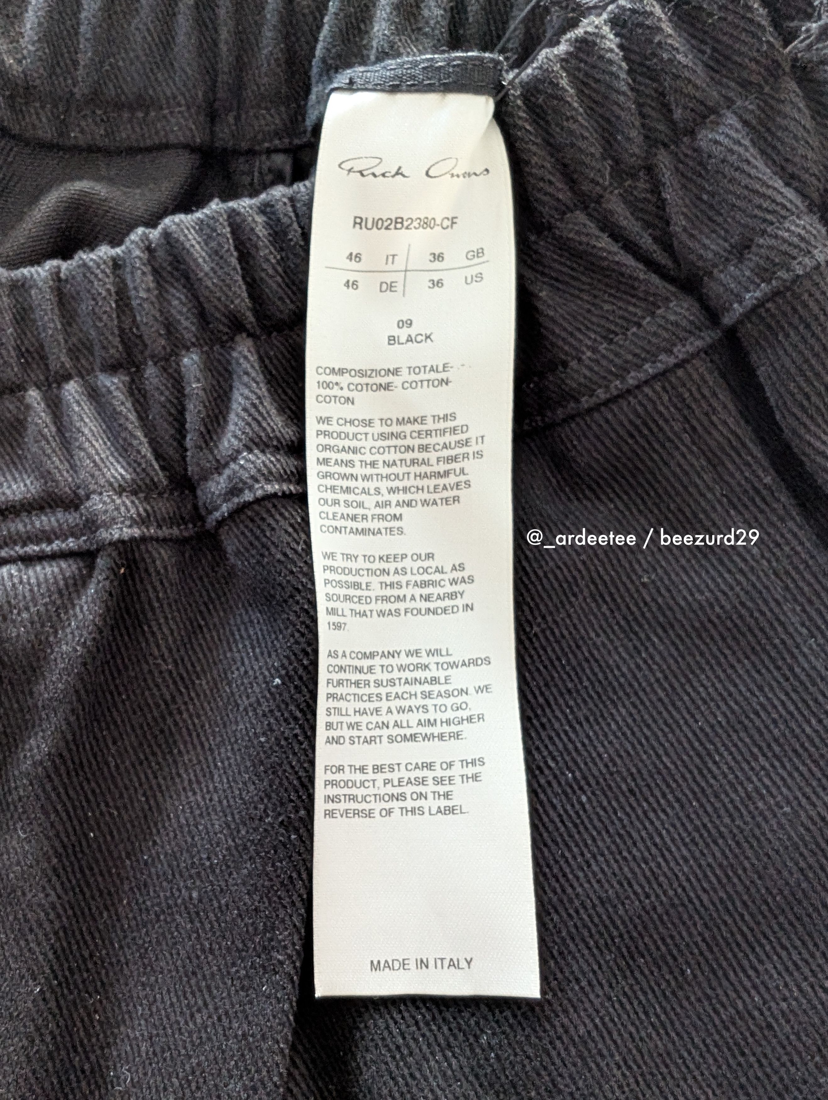 Rick Owens *NEW* TWILL FW22 DRAWSTRING DROP CROTCH PANTS 46 Size US 30 / EU 46 - 12 Thumbnail