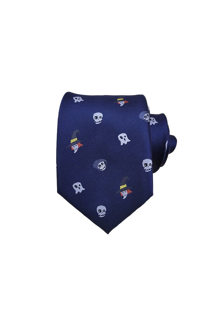 The Unbranded Brand Blue Halloween Pattern Men Tie Necktie Size ONE SIZE - 1 Thumbnail