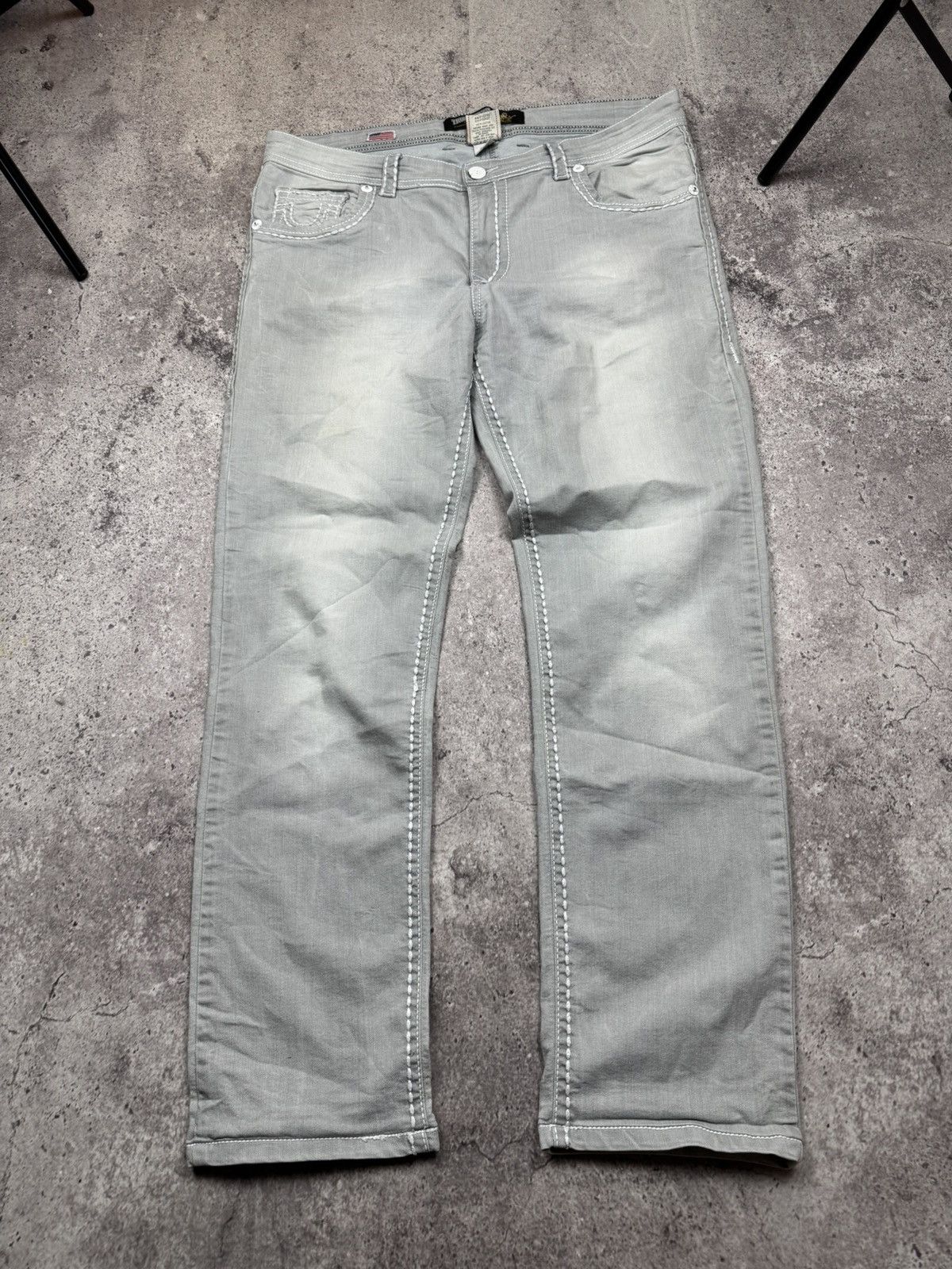 True Religion Vintage True Religion Y2K Baggy Flared Japanese Silver Jeans Size US 36 / EU 52 - 4 Thumbnail