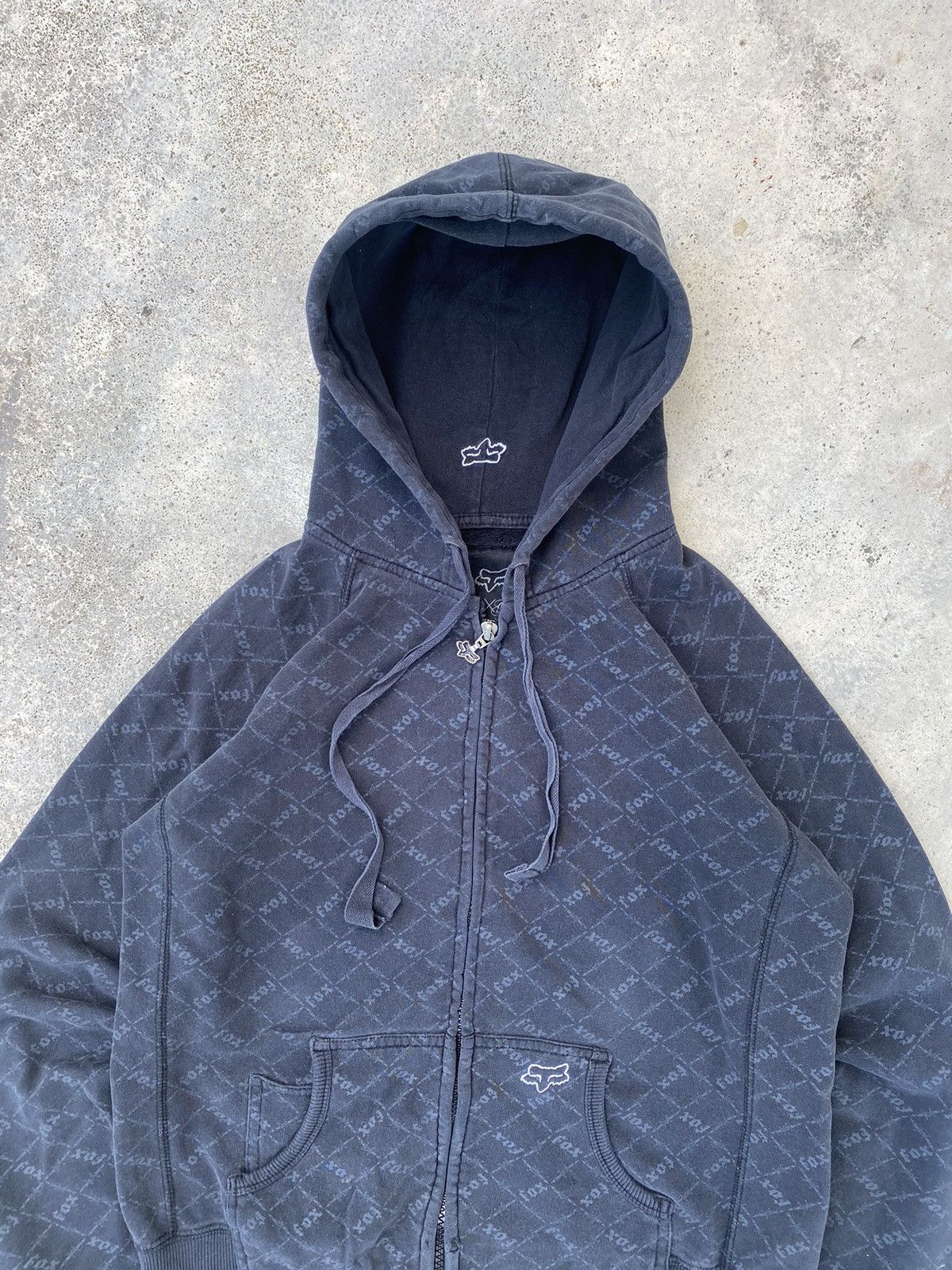 Fox Racing 2000s Fox Racing Overprint Zip Up Hoodie Size S / US 4 / IT 40 - 2 Thumbnail