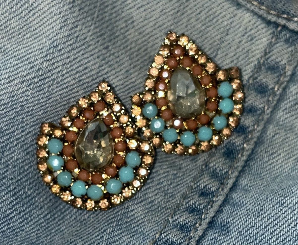 Vintage Art Deco Vintage Czech Abstract Earrings Size ONE SIZE - 8 Thumbnail