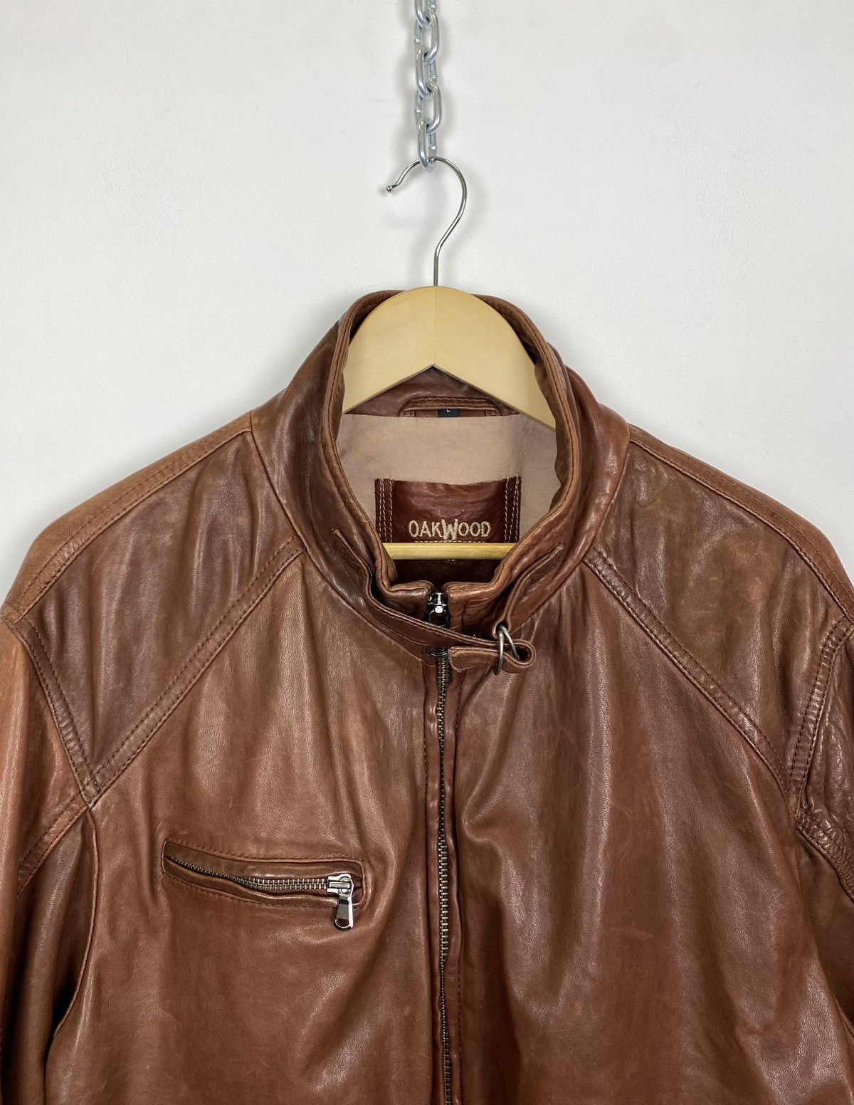 Other Vintage Oakwood Leather Jacket Brown Avant-Garde Japanese Size US L / EU 52-54 / 3 - 2 Thumbnail