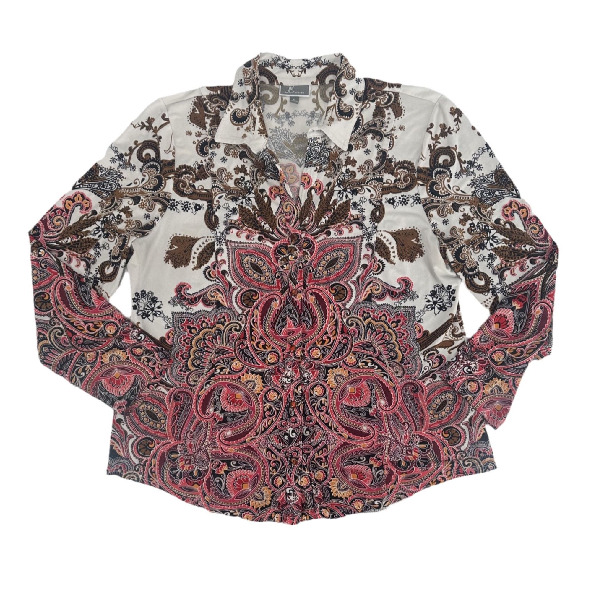JM Collection JM Collection Paisley Medallion Boho Blouse - XL Size XL / US 12-14 / IT 48-50 - 4 Thumbnail