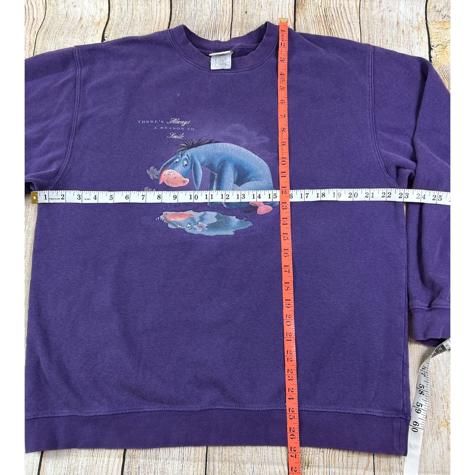 Disney VINTAGE Disney Store Eeyore Sweatshirt Purple L Women Crew Pullover Long Sleeve Regular Cotton Blend Size L / US 10 / IT 46 - 4 Thumbnail