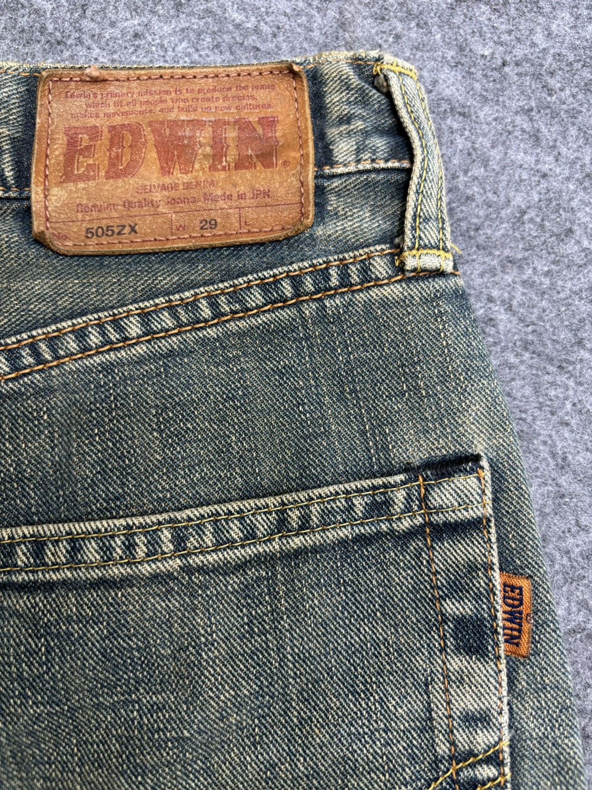 Edwin 💥Rare Selvedge💥Vintage Edwin 505X Yellow Selvedge Denim F578 Size US 29 - 18 Thumbnail