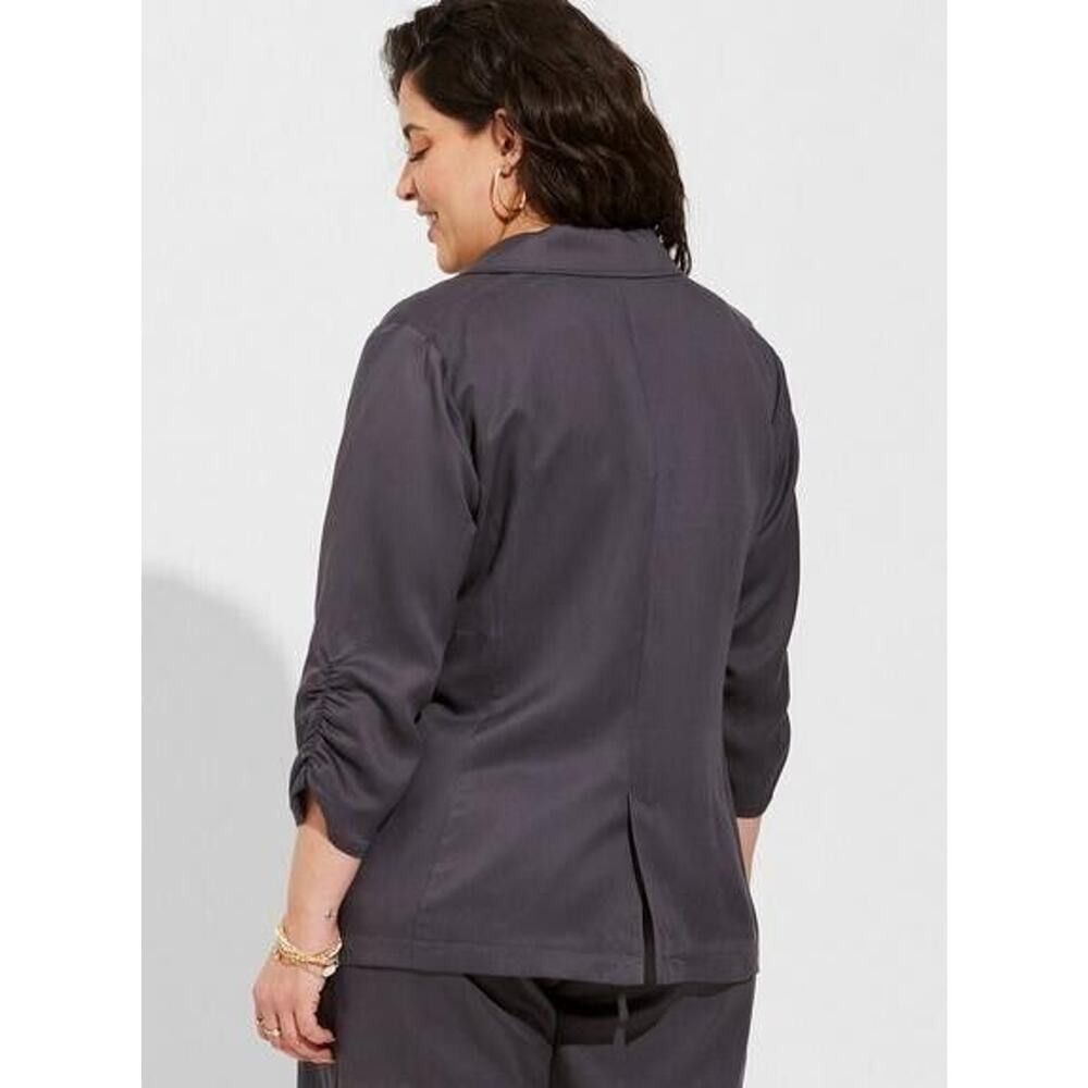 Torrid Studio by Torrid Gray Charcoal Linen Blend Classic Career W Size L / US 10 / IT 46 - 2 Thumbnail