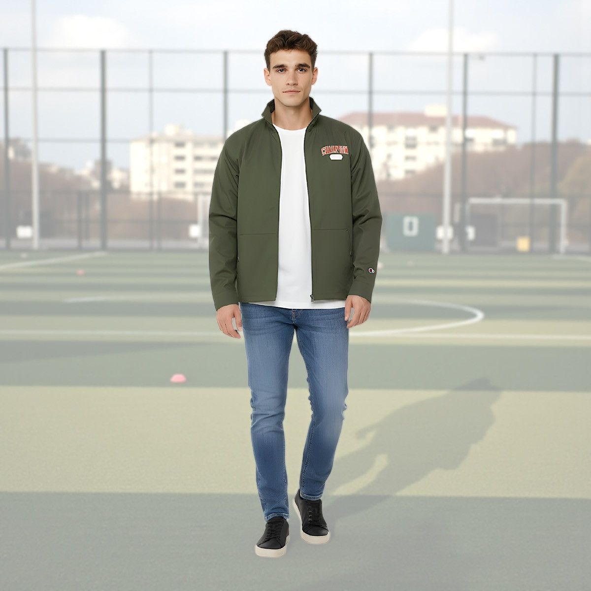 Champion Champion Sideline Mens Green Full Zip Jacket Sz L Size US L / EU 52-54 / 3 - 2 Thumbnail
