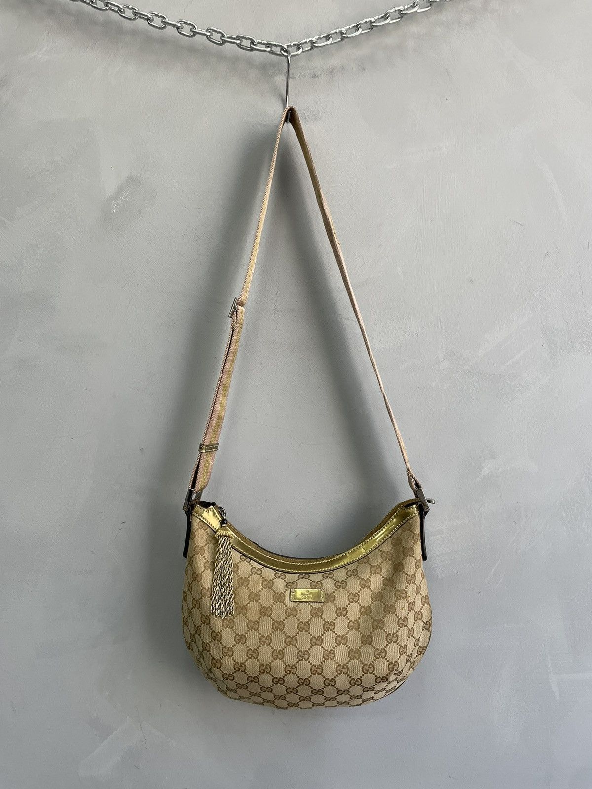 Gucci monogram y2k style canvas messenger bag