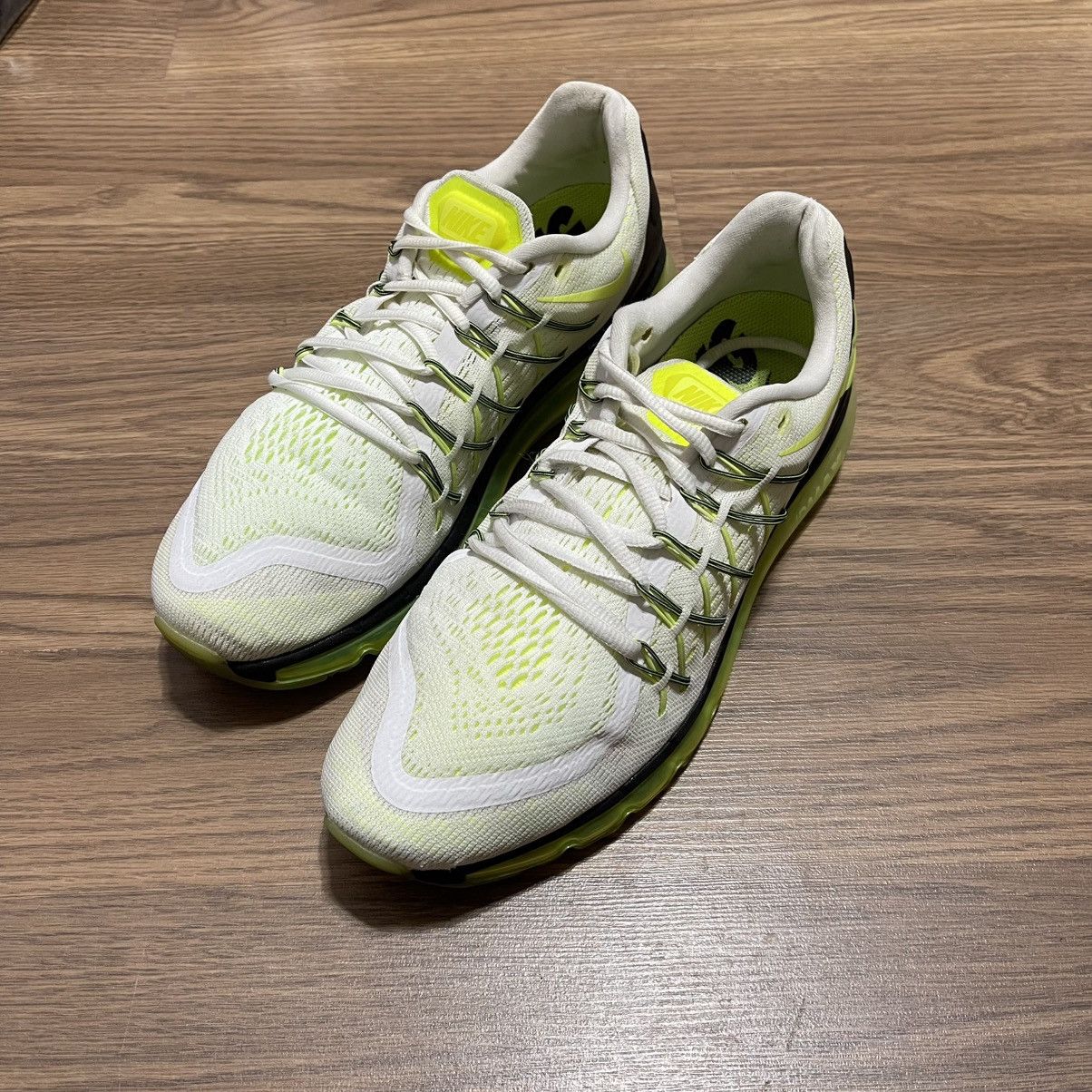 Nike Nike Air Max 2015 Running Shoes White Volt Green Size US 11 / EU 44 - 6 Thumbnail