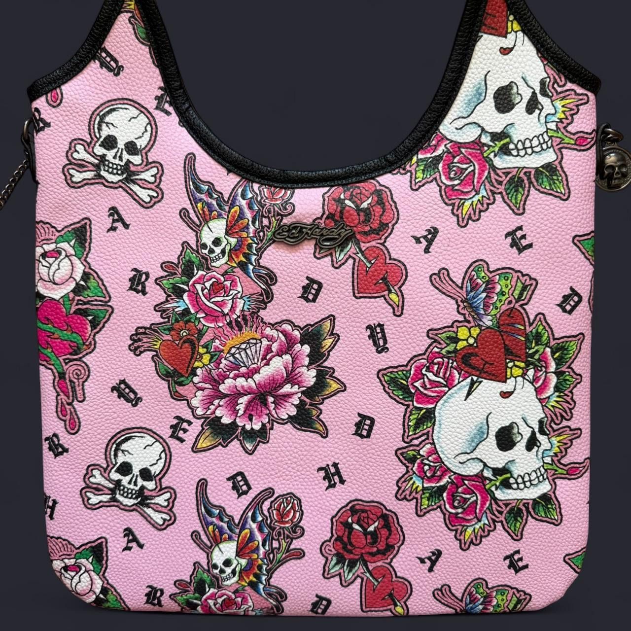Ed Hardy NWT ed hardy pink shoulder tote w/ skulls & hearts Size ONE SIZE - 5 Thumbnail