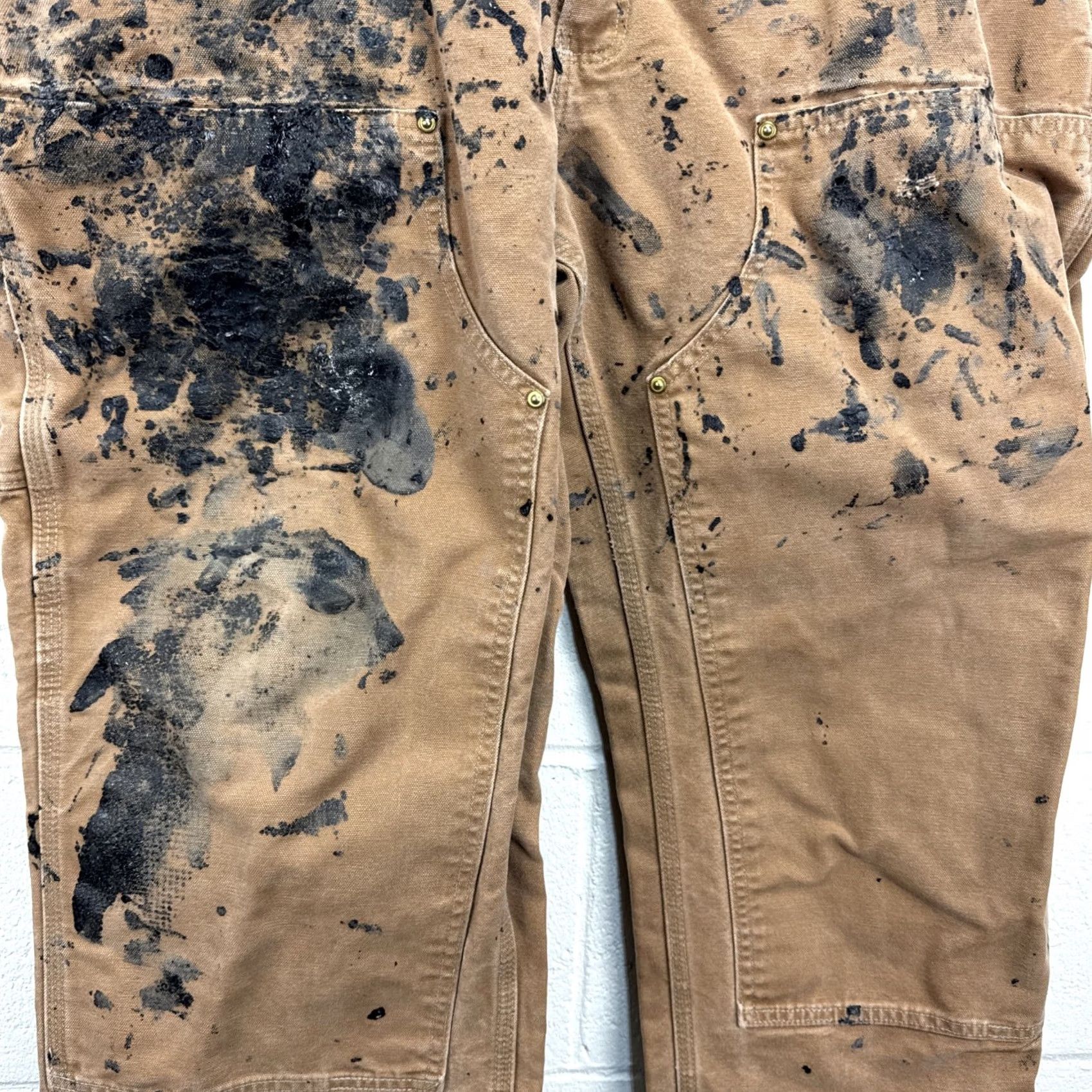 Carhartt VINTAGE Carhartt Double Knee Pants 40x30 USA Brown 5-Pocket Logo Zipper Button Relaxed Straight Men Size US 40 / EU 56 - 5 Thumbnail