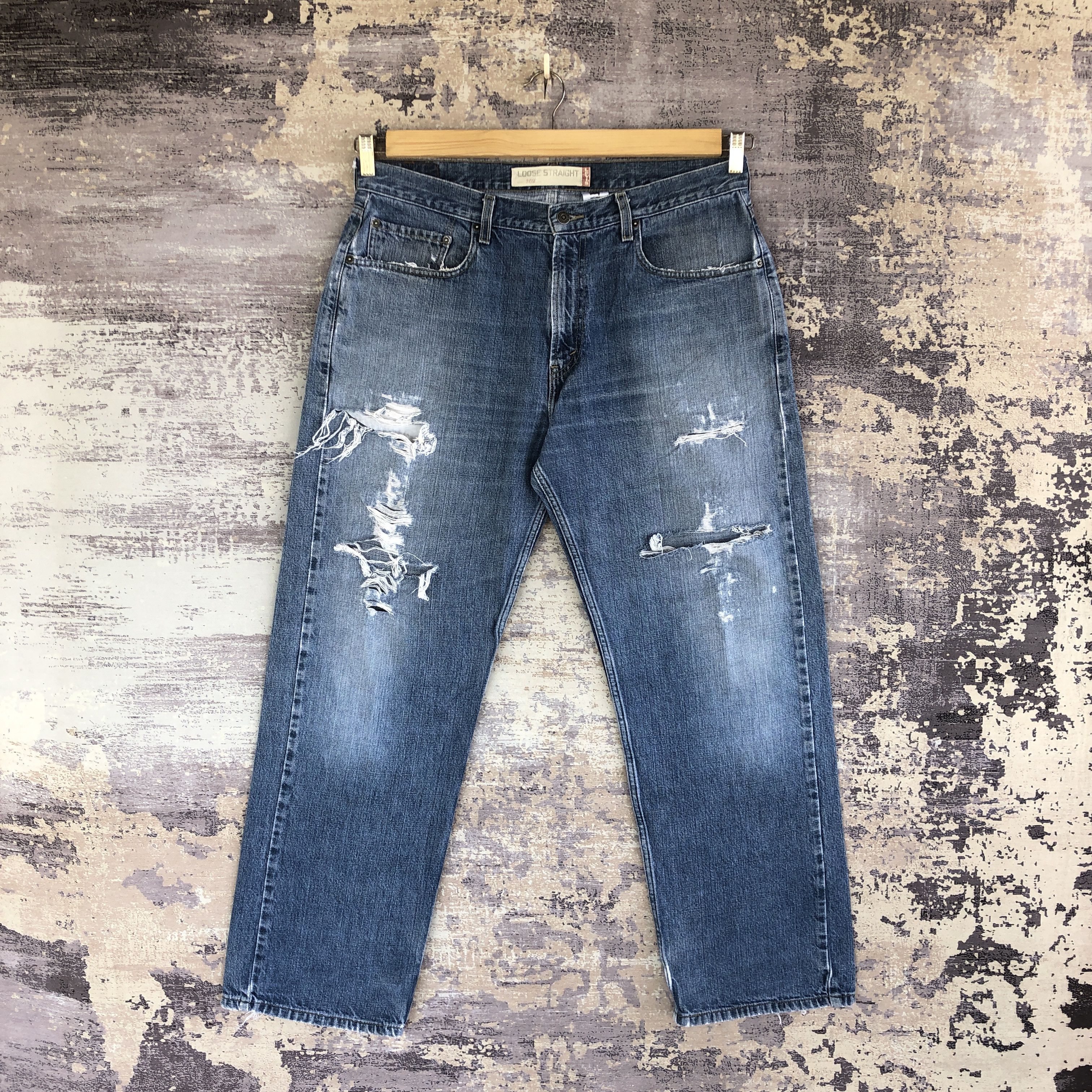 Levi's Vintage Levis 569 Faded Baggy Jeans Levi's Distressed Denim Size US 36 / EU 52 - 1 Thumbnail