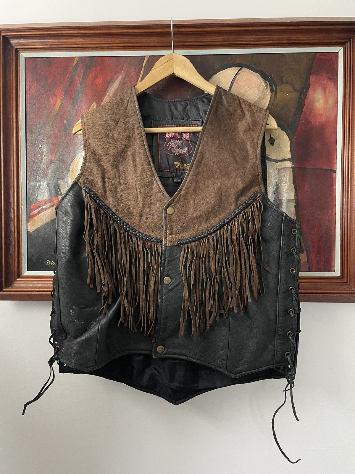 Leather Vintage Leather Vest Motorcycle Rare Y2k Moto Racing Hype Size US L / EU 52-54 / 3 - 1 Thumbnail