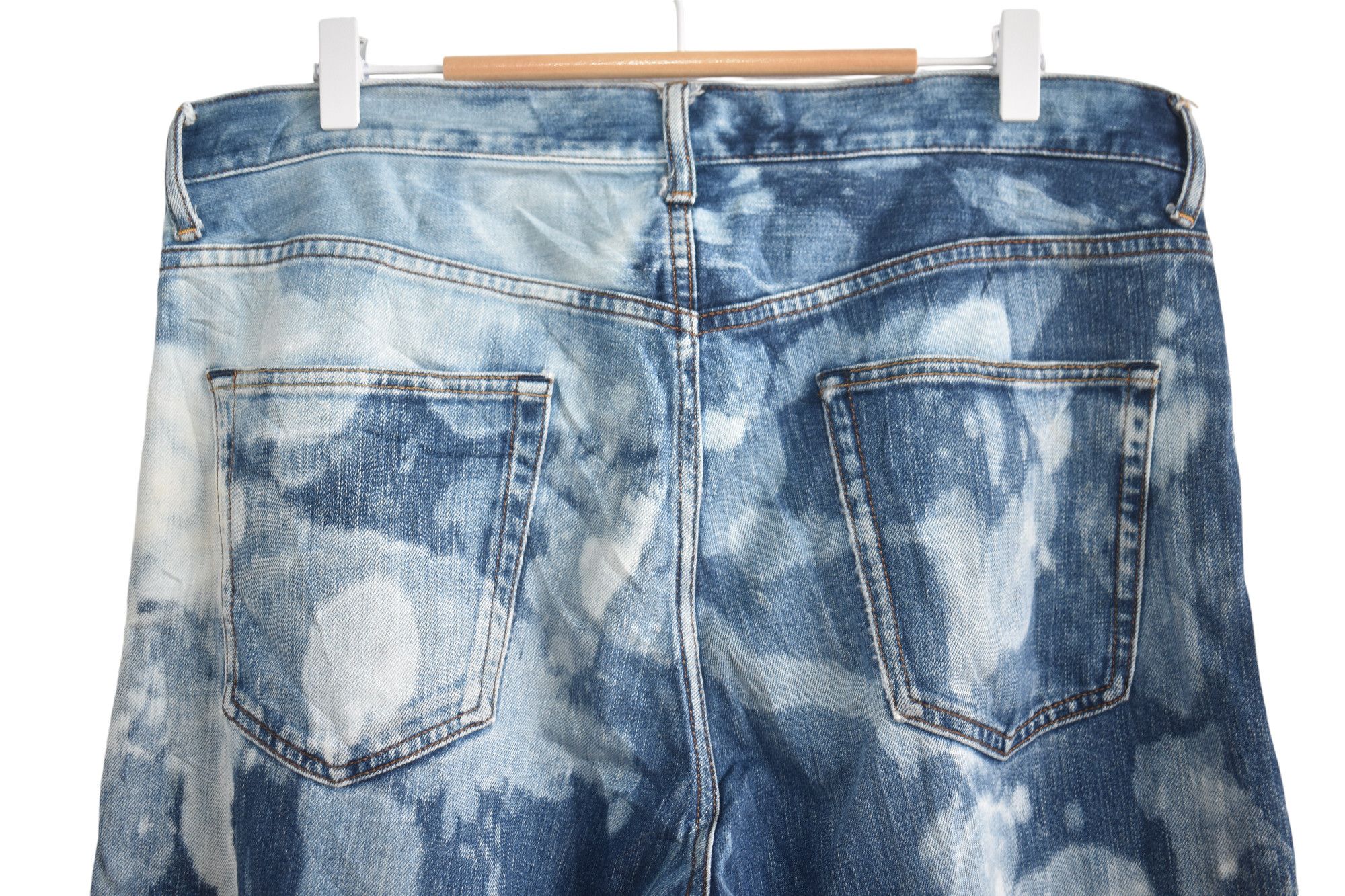 If Six Was Nine × Japanese Brand Wide Leg 🔥 Japanese Bleach Jeans W36 Size US 36 / EU 52 - 7 Thumbnail