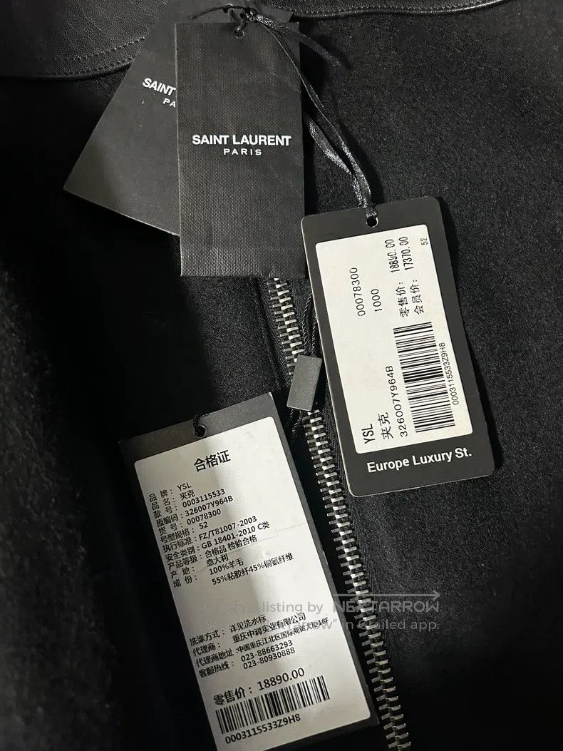 Saint Laurent Paris Saint Laurent Paris Wool and Sheepskin Patchwork Jacket Size US L / EU 52-54 / 3 - 2 Thumbnail