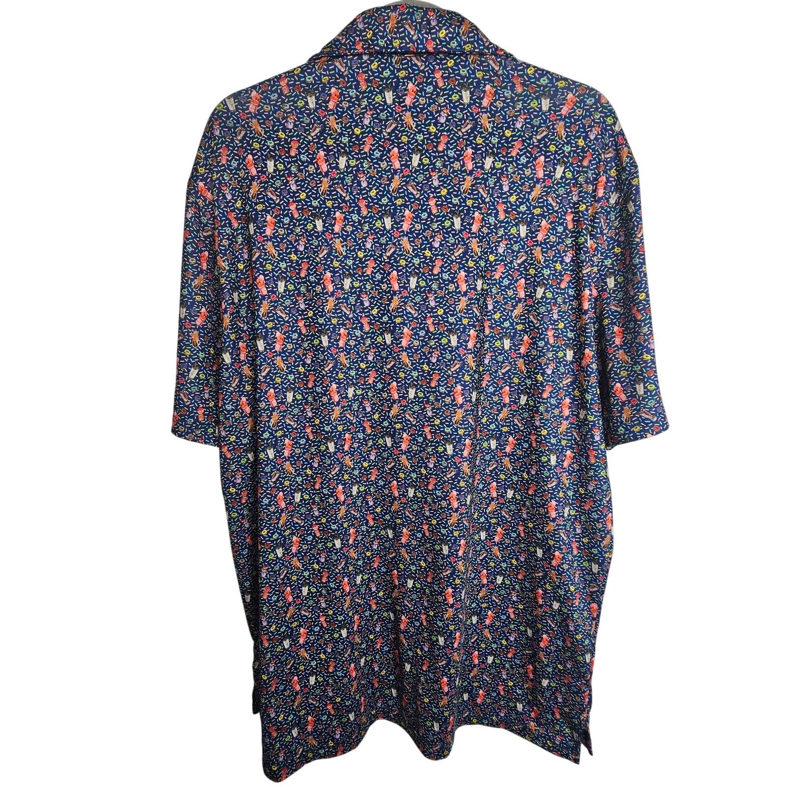 Whim Golf 1764 Mens Golf Polo Shirt Donut Milkshake Print L Stretch Size US L / EU 52-54 / 3 - 8 Thumbnail