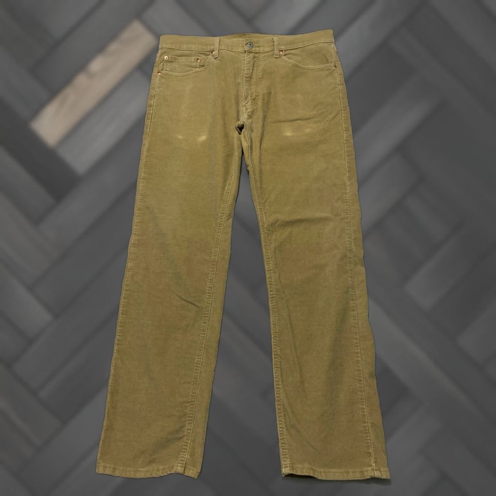 Levi's Levi's 505 Regular Fit Corduroy Pants Tan Beige W36 L32 Regular Men 5-Pocket Coin Pocket Button Zip Straight Fall Winter Corduroy Stretch Jeans Pants Size US 36 / EU 52 - 1 Thumbnail