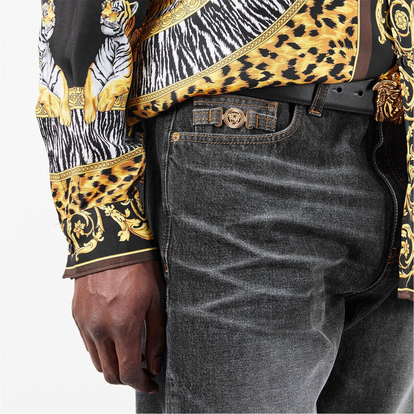 Versace o1g2r1mq0526 Denim Straight Leg Jeans in Black Size US 34 / EU 50 - 5 Thumbnail