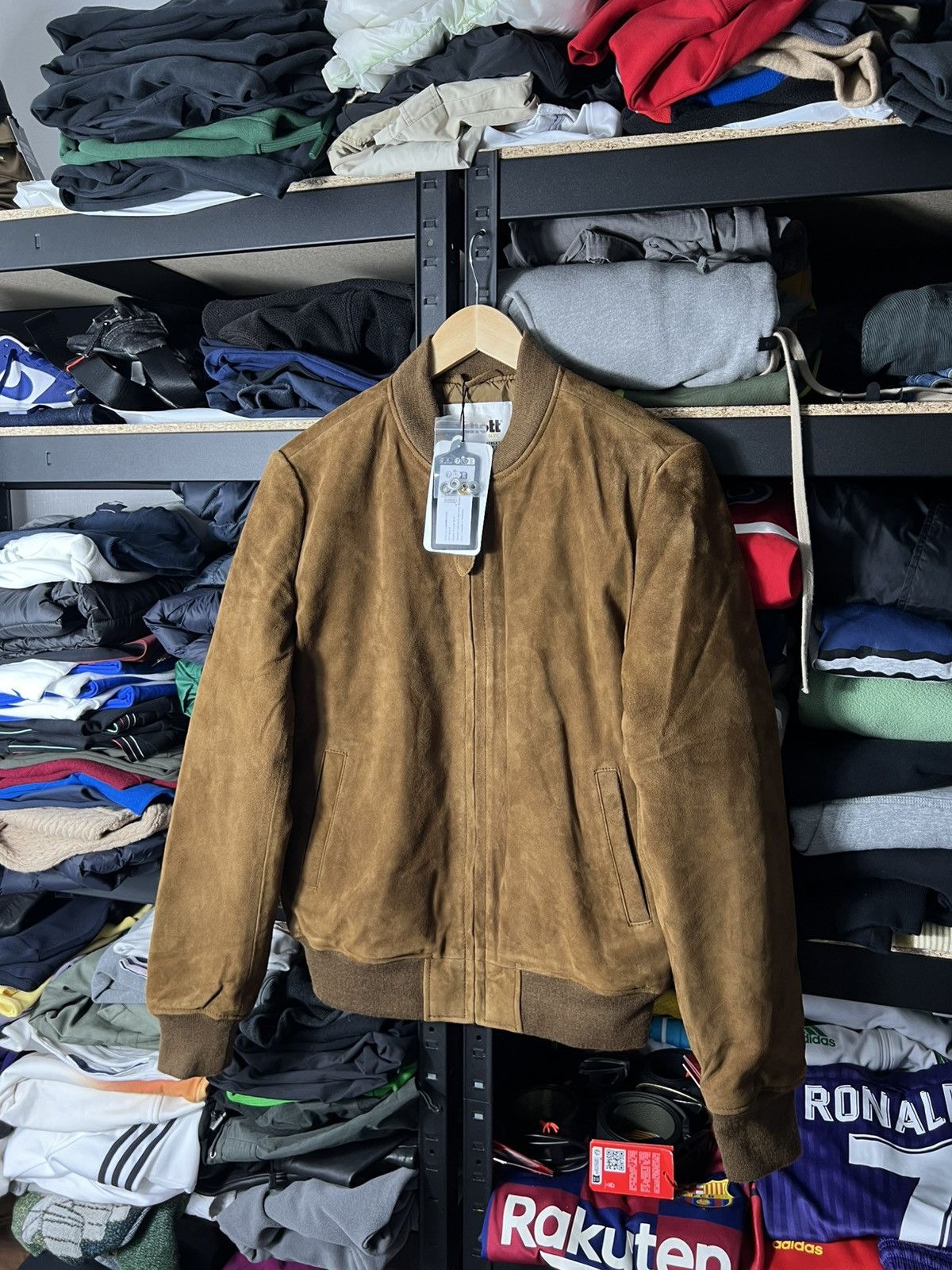 Schott Schott NYC Goat Suede Bomber Jacket Rust Brown Leather SizeS Size US S / EU 44-46 / 1 - 1 Thumbnail