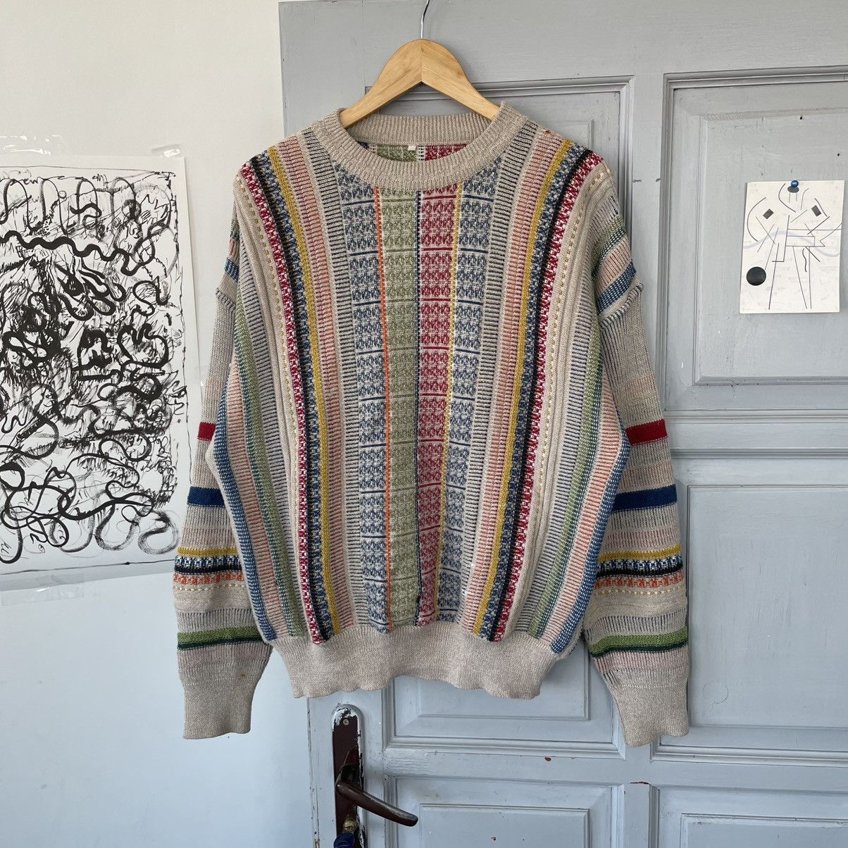 Designer × Vintage Vintage Coogi style Knit Sweater Avantgarde Y2k size M Size US L / EU 52-54 / 3 - 1 Thumbnail