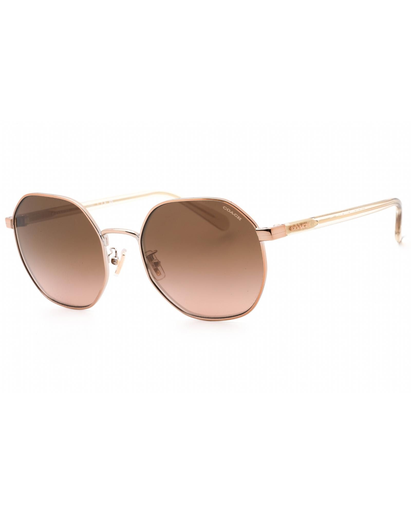 image of Coach 0Hc7147 Sunglasses Gold / Brown Gradient, Women's