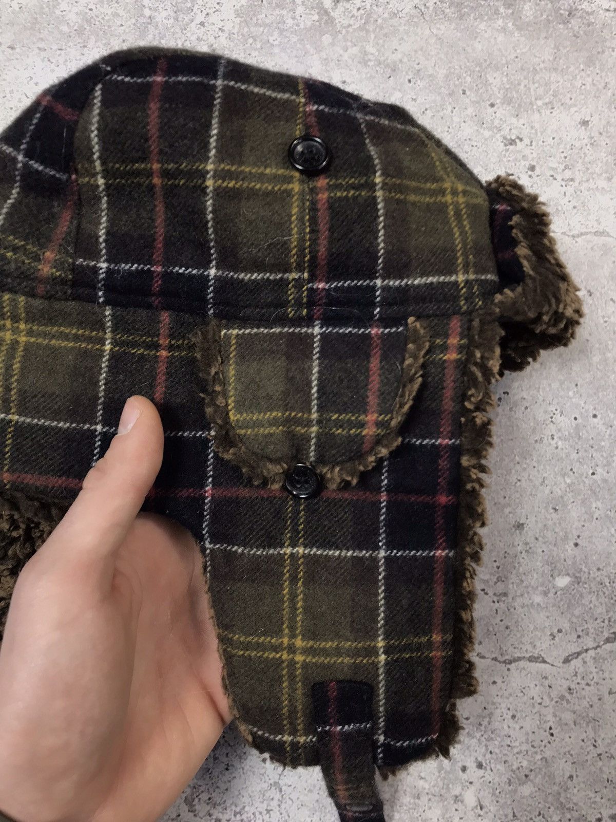 Barbour × Vintage Rare Vintage Barbour Checker Winter Hat Cap Hype Streetwear Size ONE SIZE - 7 Thumbnail