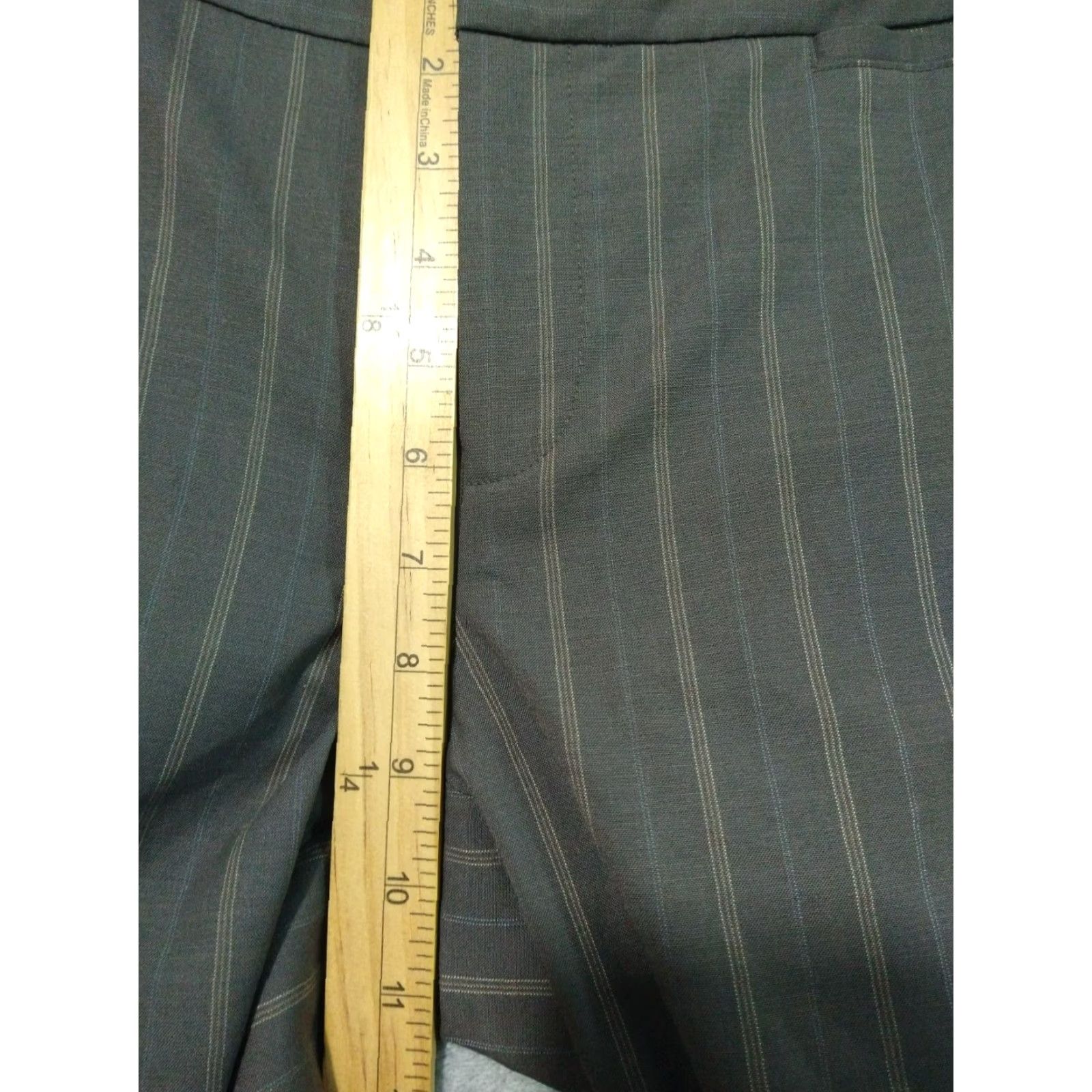 Banana Republic Banana Republic Pants Womens 8 Short Brown Striped Wool Blend Stretch Career Dress Pants Women's 8 Brown Striped Wool Blend Stretch City Preppy Size 30" / US 8 / IT 44 - 4 Thumbnail