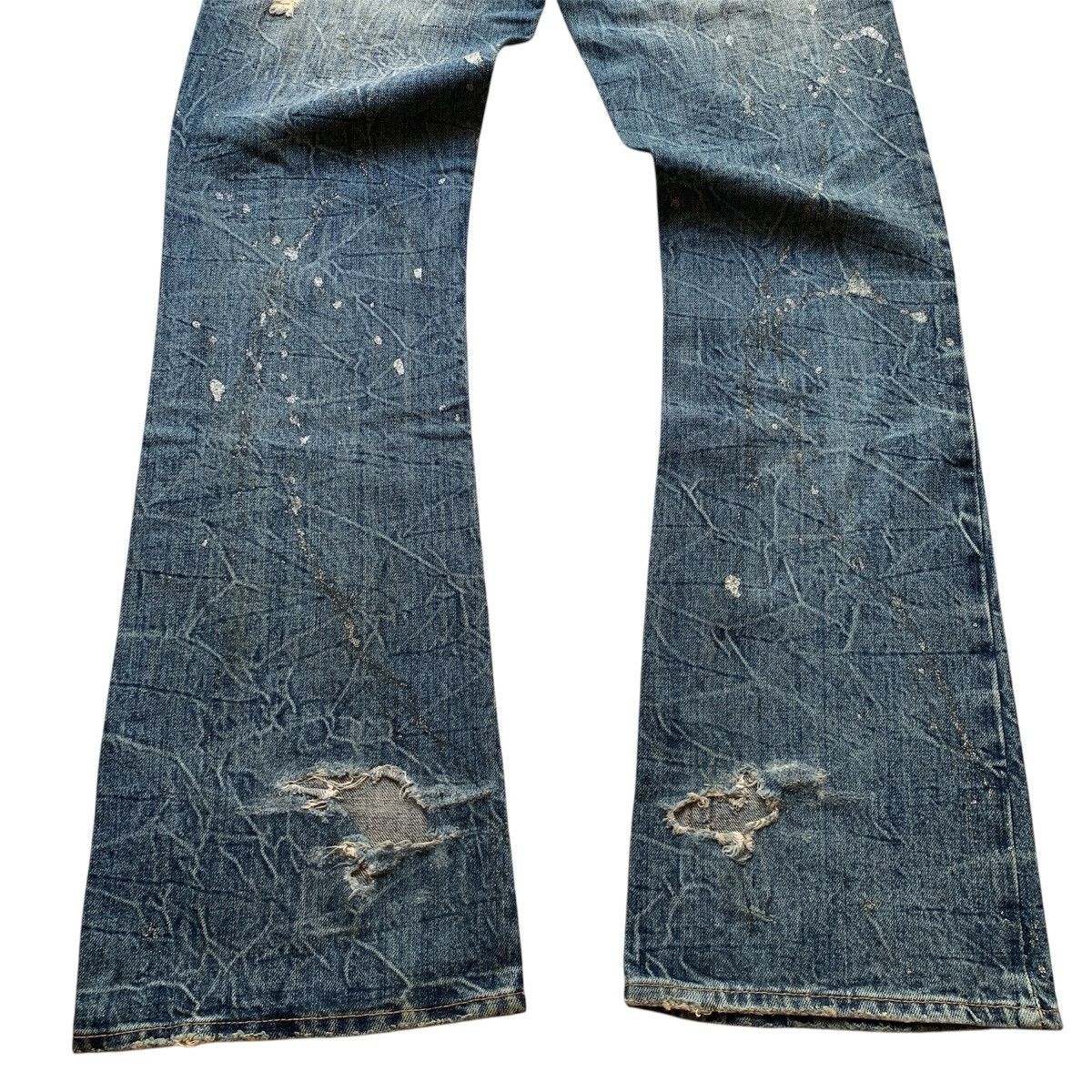 Japanese Brand Midas Flare Jeans Painted Distress Bootcut ifsix LGB Style Size US 31 - 14 Thumbnail