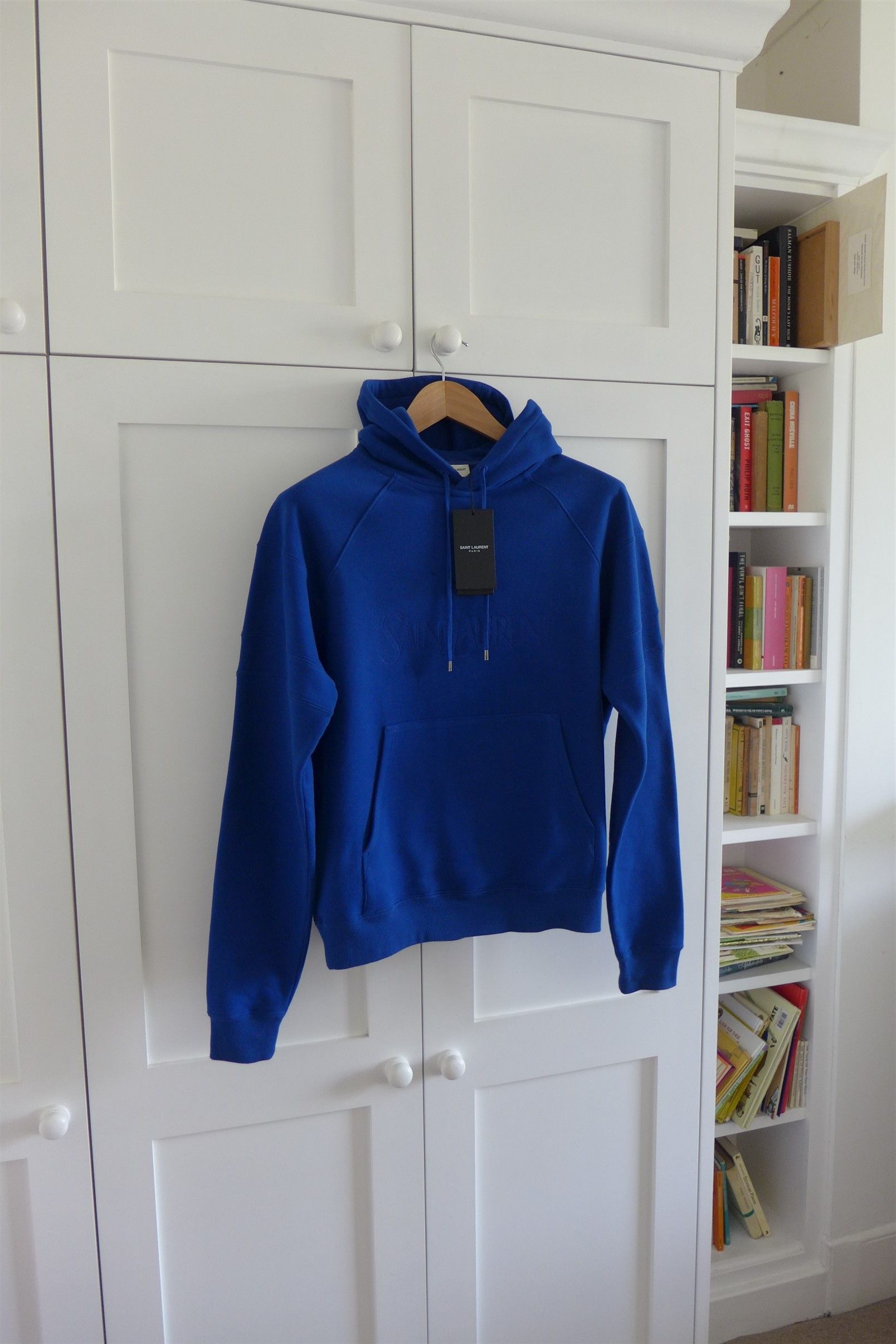Saint Laurent Paris Saint Laurent Logo Embroidery Hoodie - Blue Cotton Size US M / EU 48-50 / 2 - 7 Thumbnail
