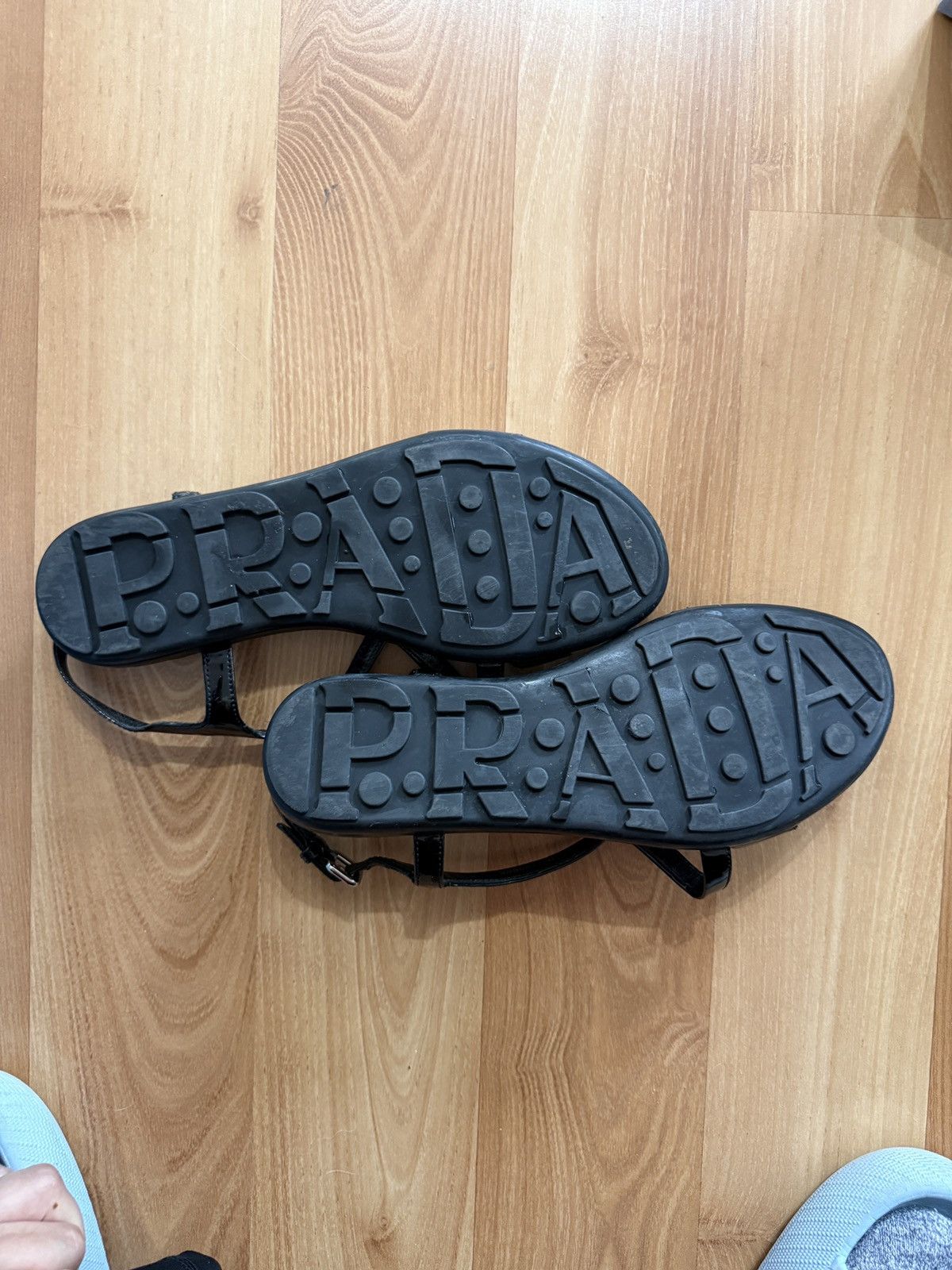Prada Black Prada Patent Leather Sandal Size US 6.5 / IT 36.5 - 3 Thumbnail
