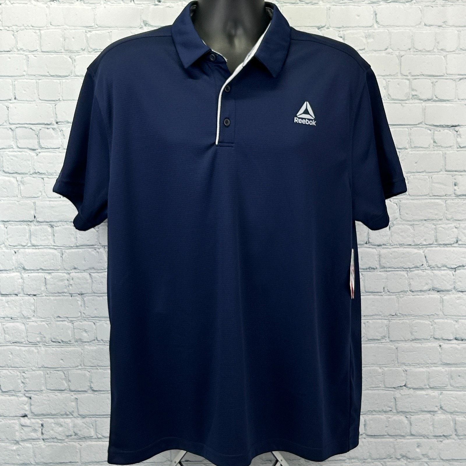 Reebok Reebok Classic Performance Polo Shirt Logo Blue XL X-Large Size US XL / EU 56 / 4 - 2 Thumbnail