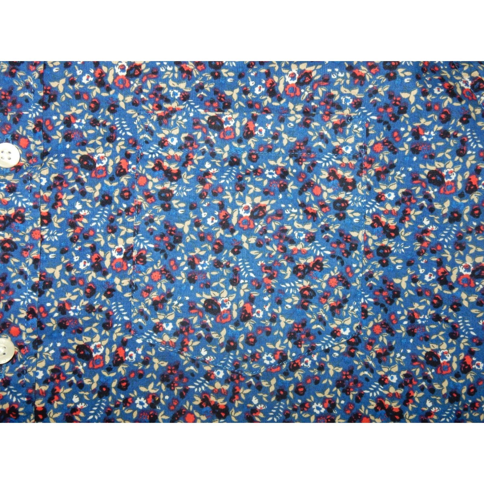 J.Crew J.CREW Men's Floral Short Sleeve Button-Up Shirt Size L Slim Blue Size US L / EU 52-54 / 3 - 4 Thumbnail