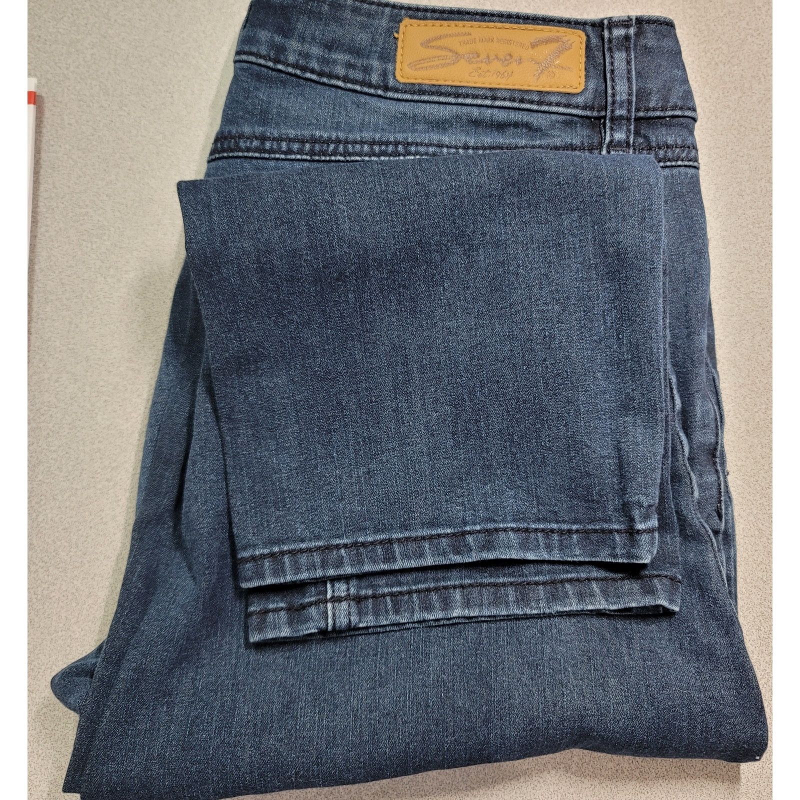Other Seven Blue Skinny Cropped Jeans 12 Lightweight Embroidered Size 34" / US 12 / IT 48 - 4 Thumbnail