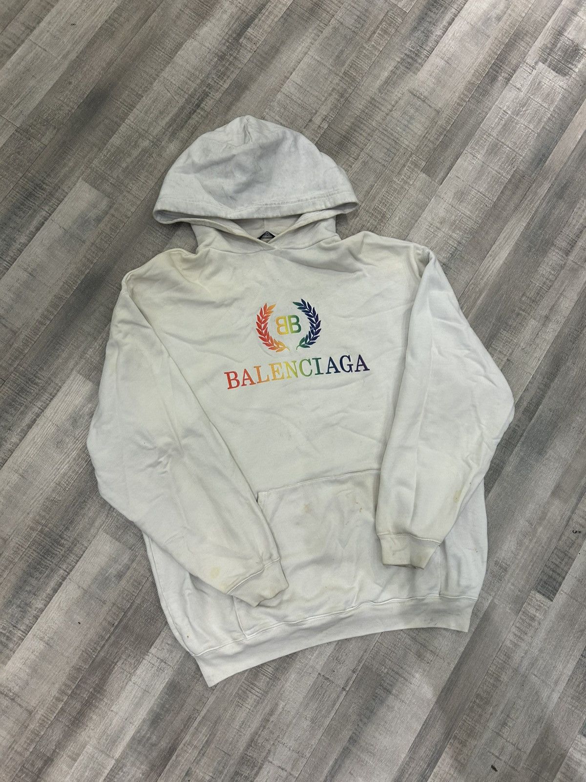 Balenciaga Balenciaga BB Rainbow Logo Hoodie Size US S / EU 44-46 / 1 - 1 Thumbnail