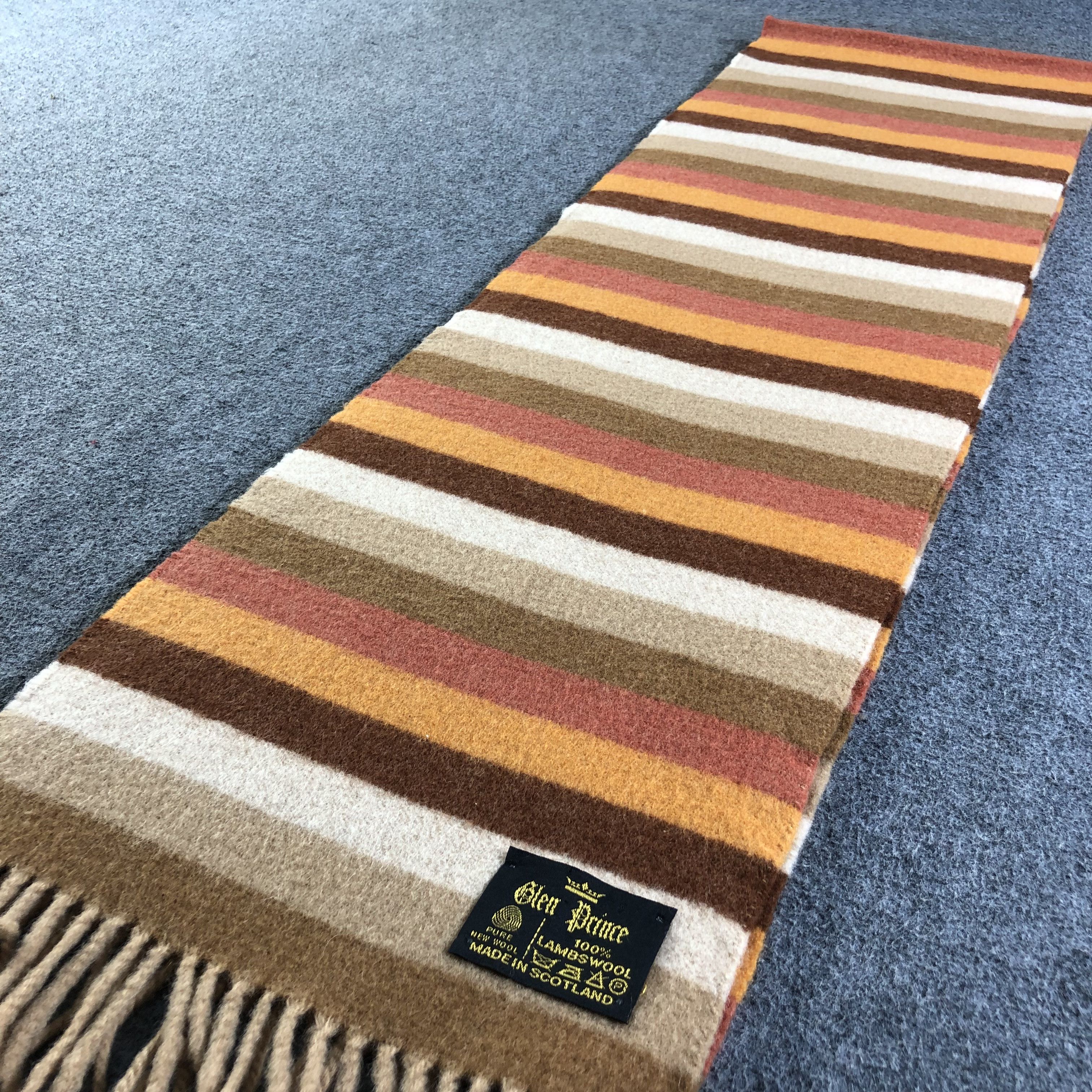 Vintage Glen Prince Striped Wool Scarf Muffler V1864 Size ONE SIZE - 3 Thumbnail