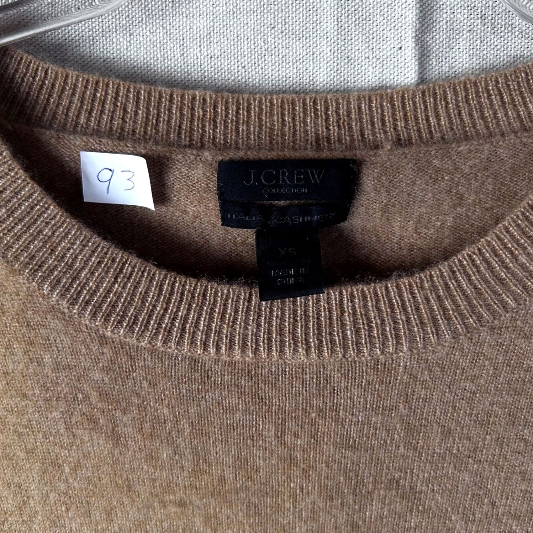 Vintage J. Crew Collection Cashmere Sweater XS Camel Tan Crewneck Long Sleeve 100% Size XS / US 0-2 / IT 36-38 - 2 Thumbnail