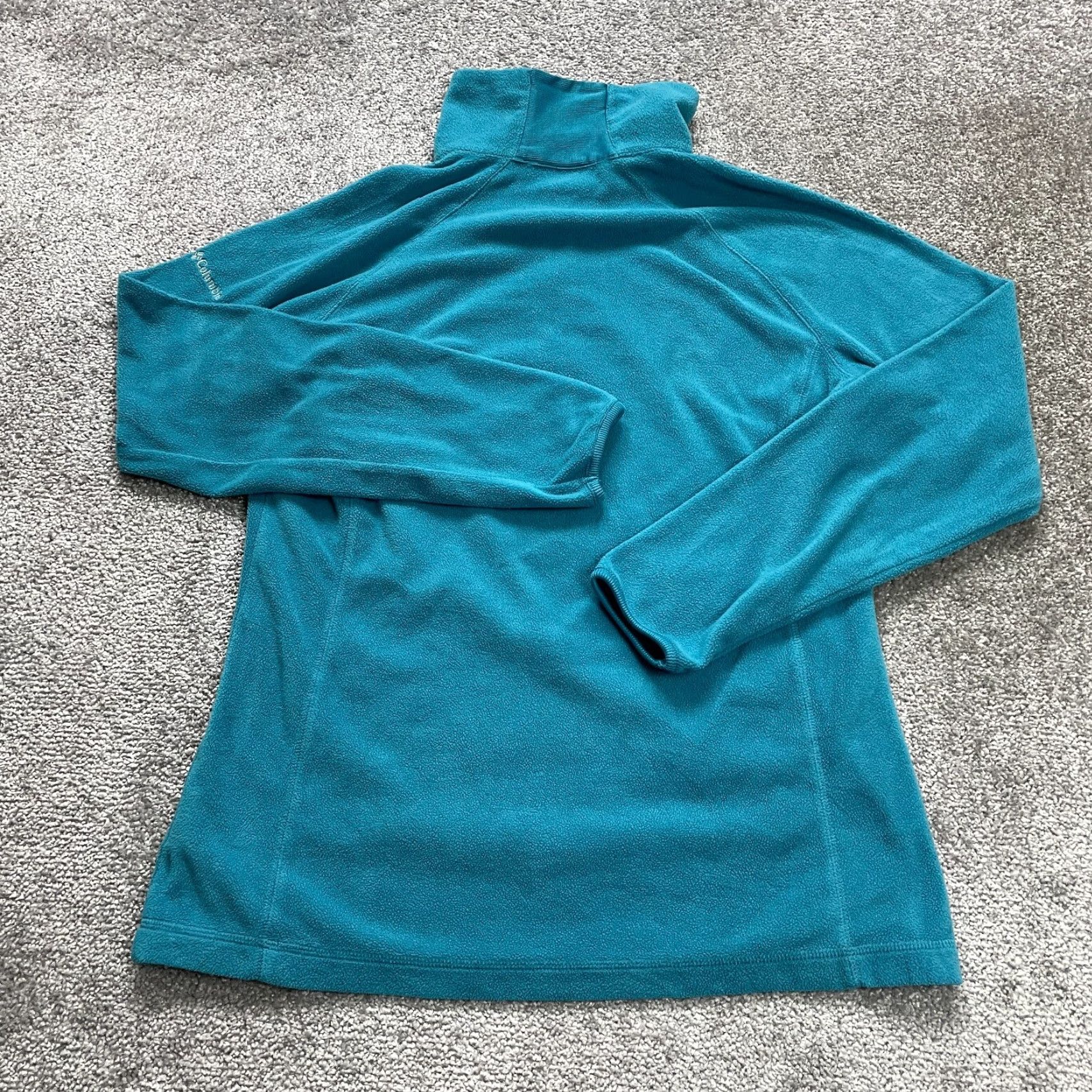 Vintage Columbia Jacket Women Large Light Blue 1/4 Zip High Neck Fleece Outdoor Pullover Size L / US 10 / IT 46 - 2 Thumbnail