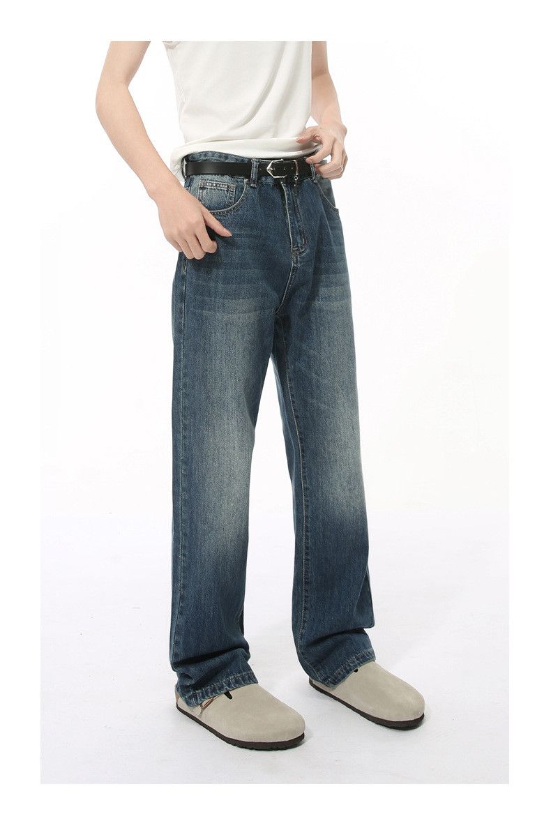 Japanese Brand × Jean Japanese retro straight fashionable loose washed jeans Size US 32 / EU 48 - 4 Thumbnail