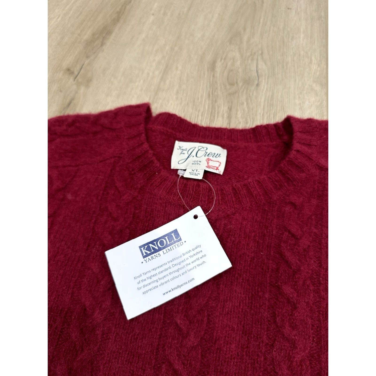 J.Crew NWT J.Crew Cable Wool Crewneck Sweater RED XL Men Catholics? Size US XL / EU 56 / 4 - 6 Thumbnail