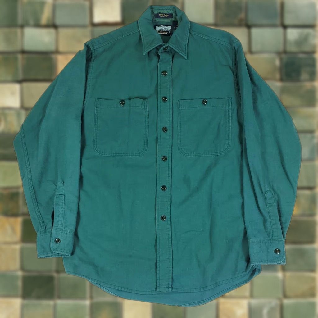 Sears Sears VTG Fieldmaster Flannel Green Long Sleeve Shirt Mens M Tall 15-15.5 Size US M / EU 48-50 / 2 - 1 Thumbnail