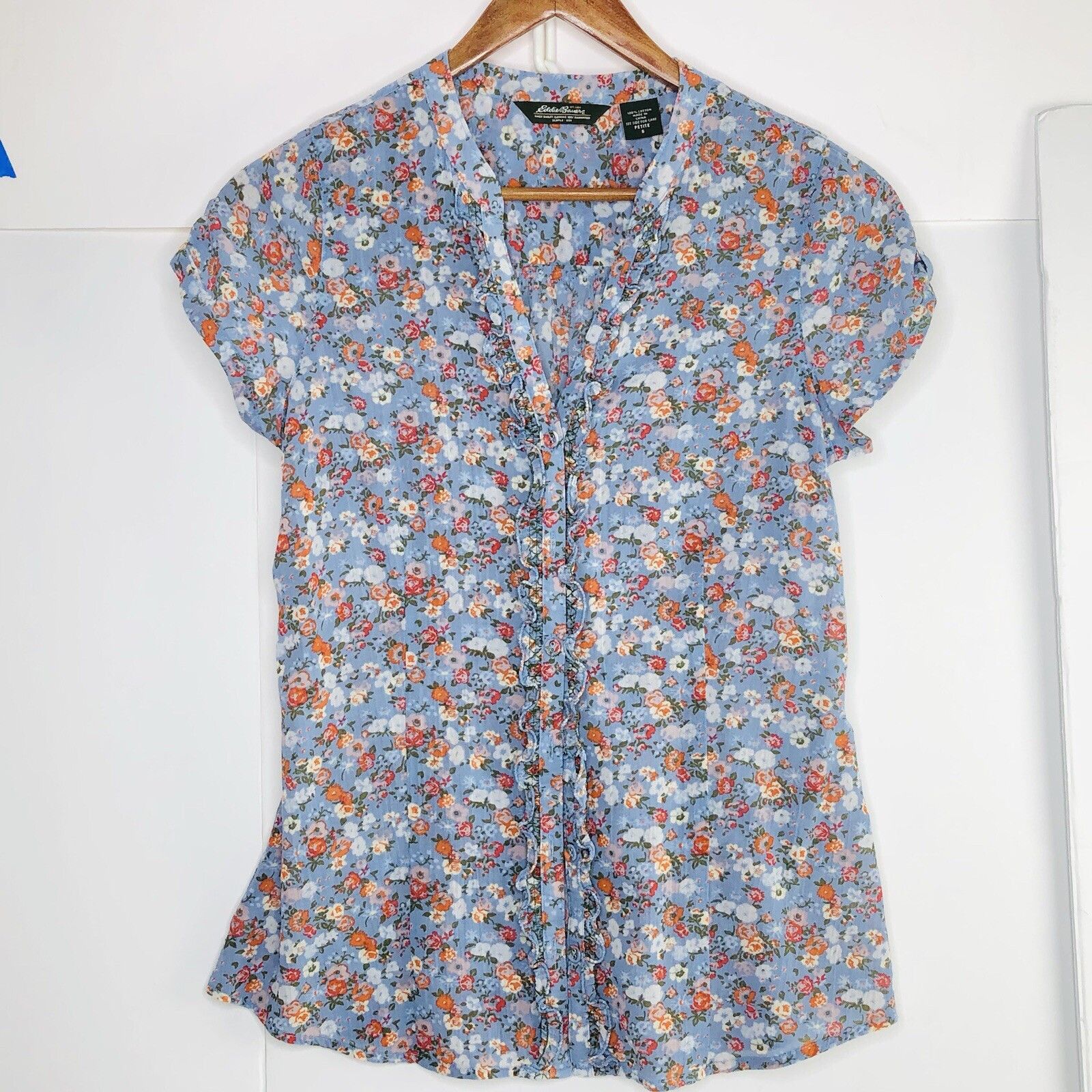 Eddie Bauer Eddie Bauer Cotton Button Up Floral Womens Top Sz S Size S / US 4 / IT 40 - 2 Thumbnail